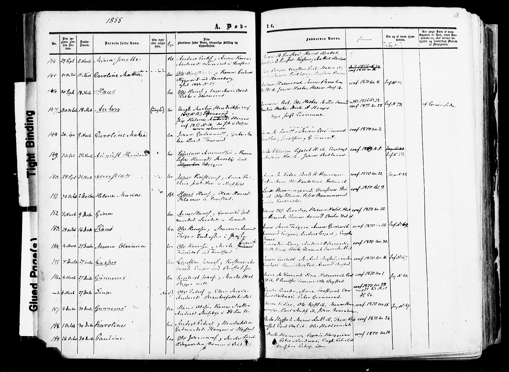 Aurskog prestekontor Kirkebøker, SAO/A-10304a/F/Fa/L0007: Parish register (official) no. I 7, 1854-1877, p. 21
