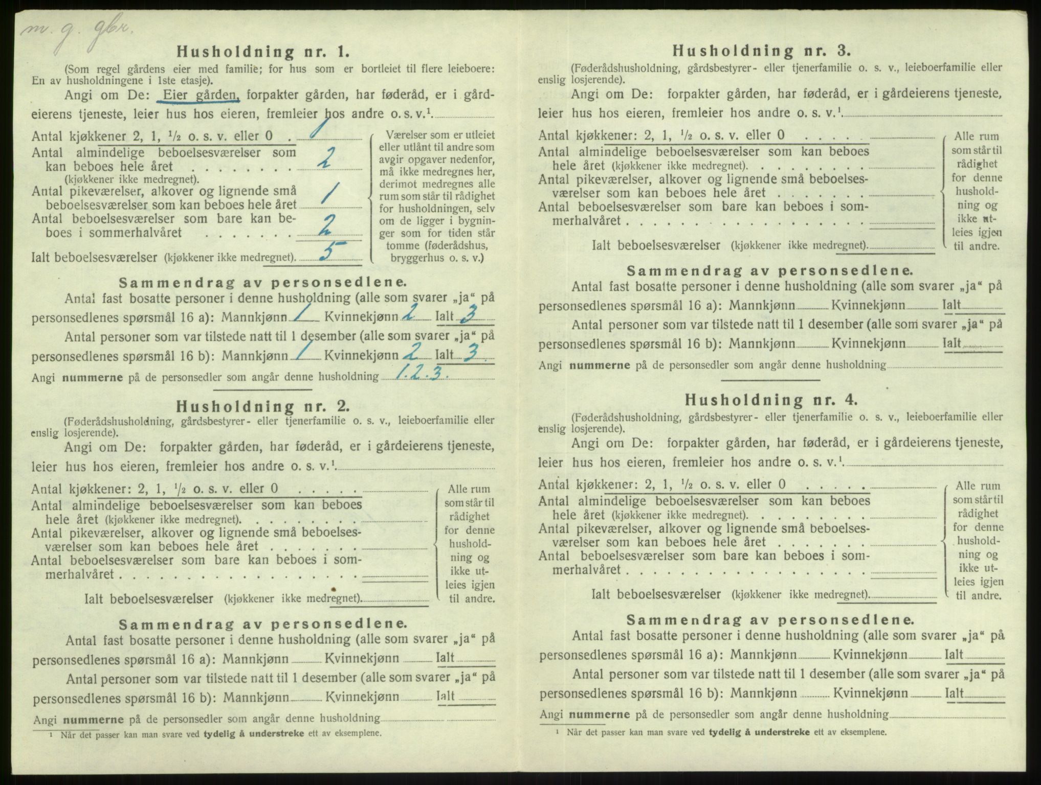 SAB, 1920 census for Gulen, 1920, p. 531