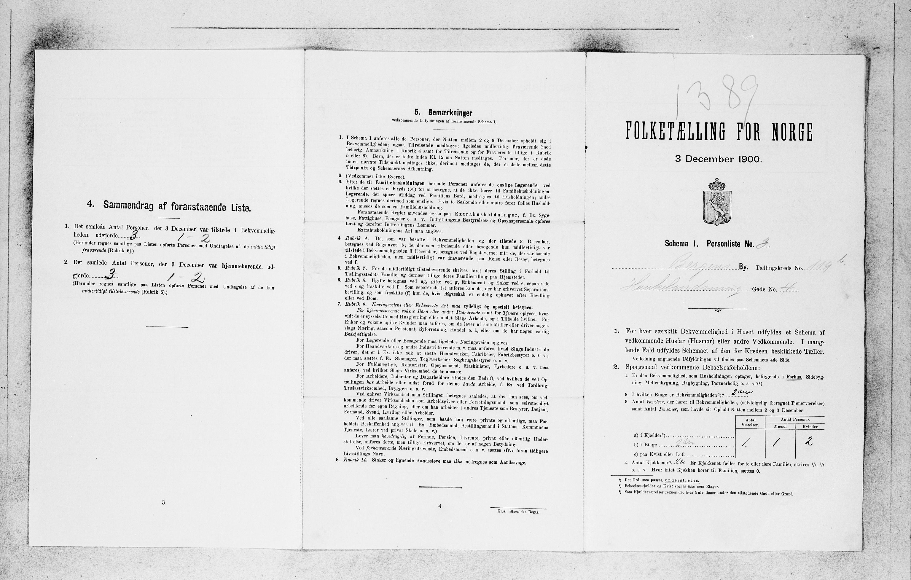 SAB, 1900 census for Bergen, 1900, p. 25028