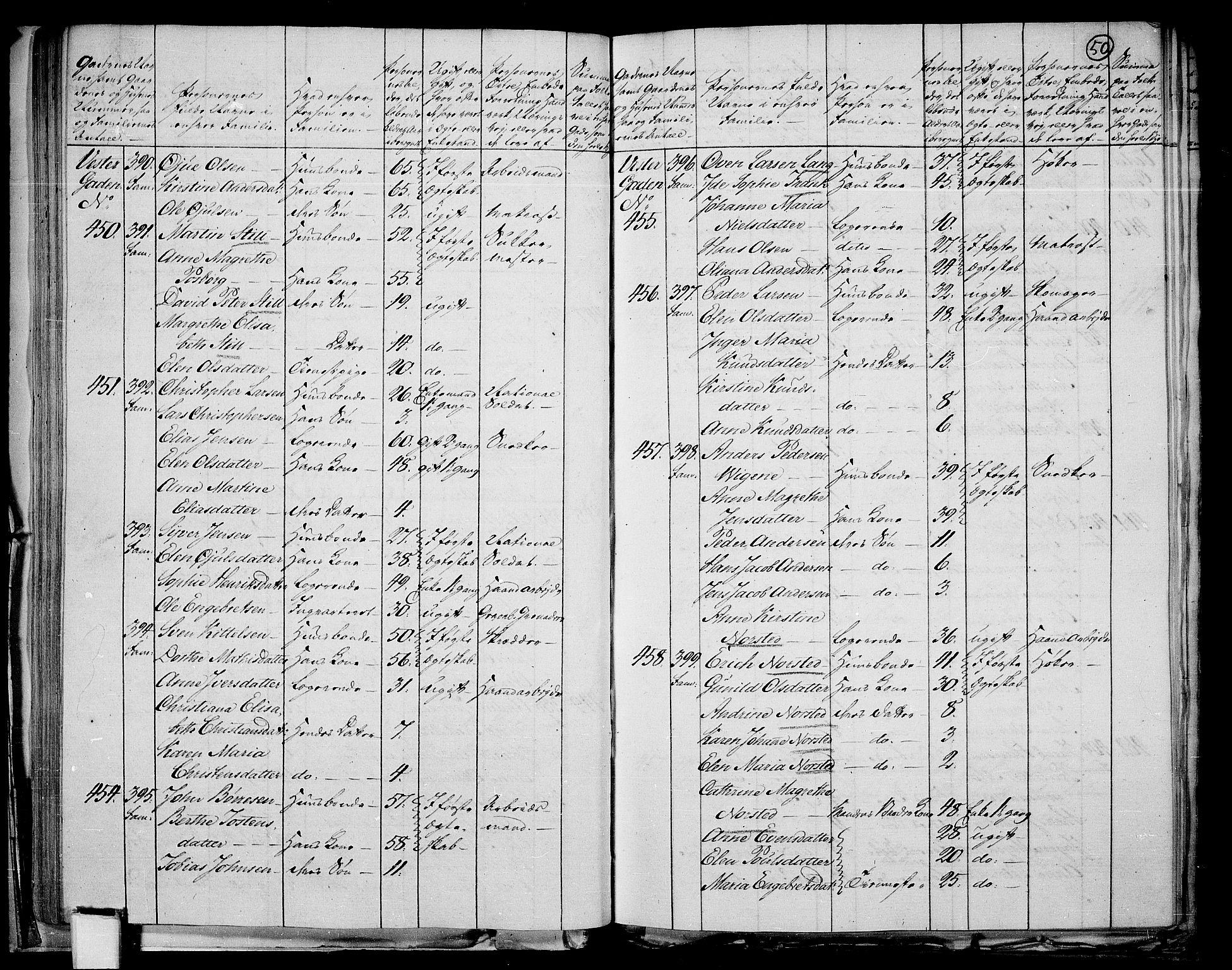 RA, 1801 census for 0101P Fredrikshald, 1801, p. 49b-50a