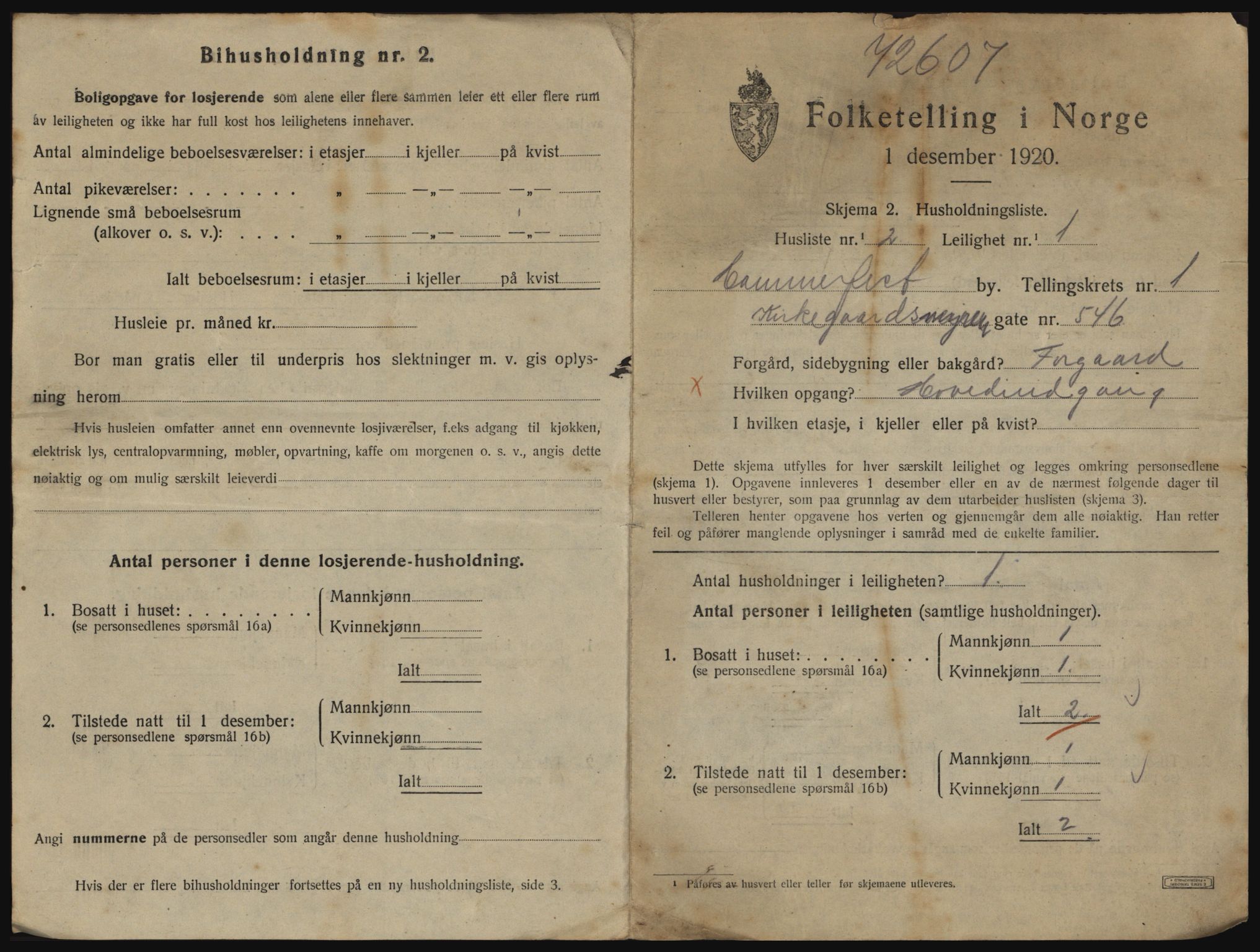 SATØ, 1920 census for Hammerfest, 1920, p. 1032