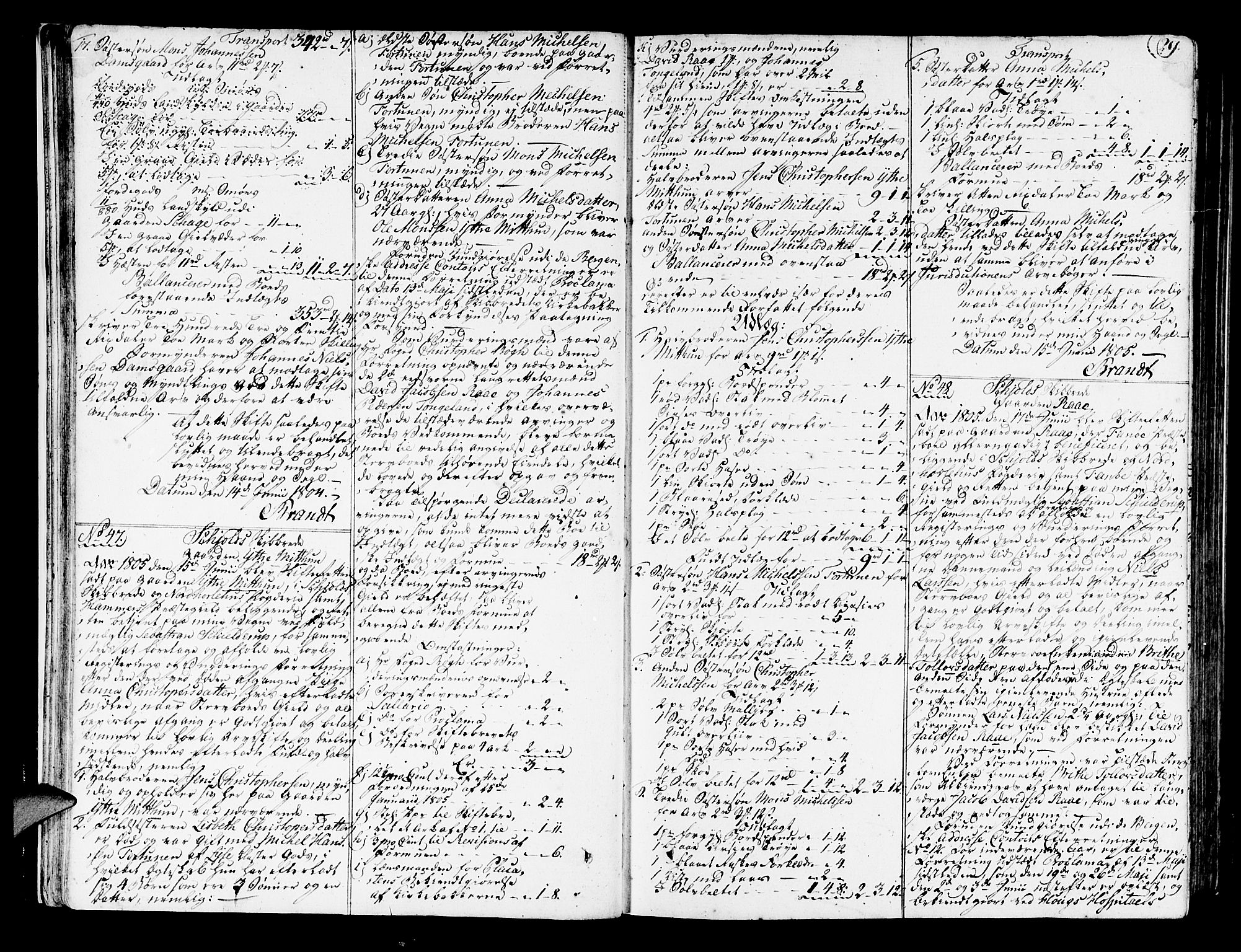 Nordhordland sorenskrivar, AV/SAB-A-2901/1/H/Ha/L0011a: Skifteprotokollar Nordhordland , 1805-1807, p. 28b-29a