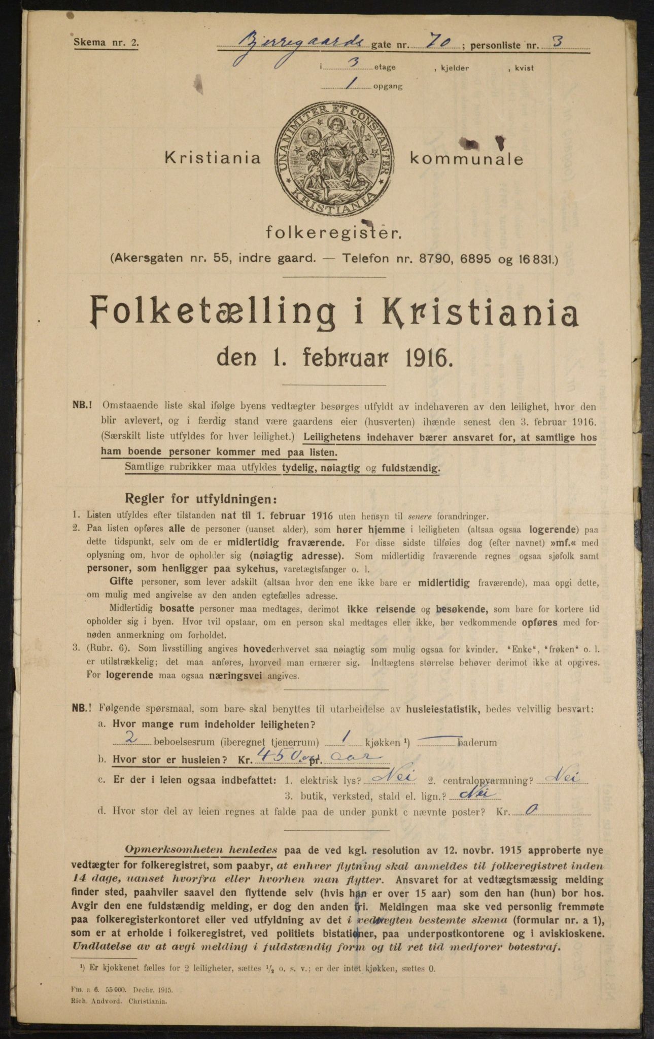 OBA, Municipal Census 1916 for Kristiania, 1916, p. 6487