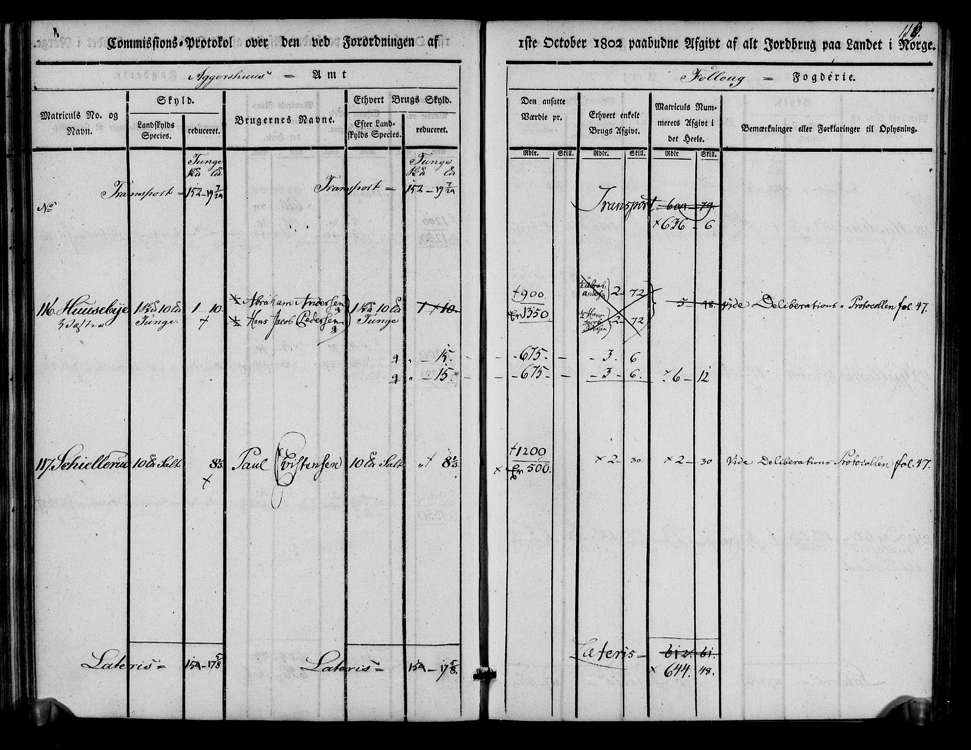 Rentekammeret inntil 1814, Realistisk ordnet avdeling, AV/RA-EA-4070/N/Ne/Nea/L0014: Follo fogderi. Kommisjonsprotokoll, 1803, p. 121