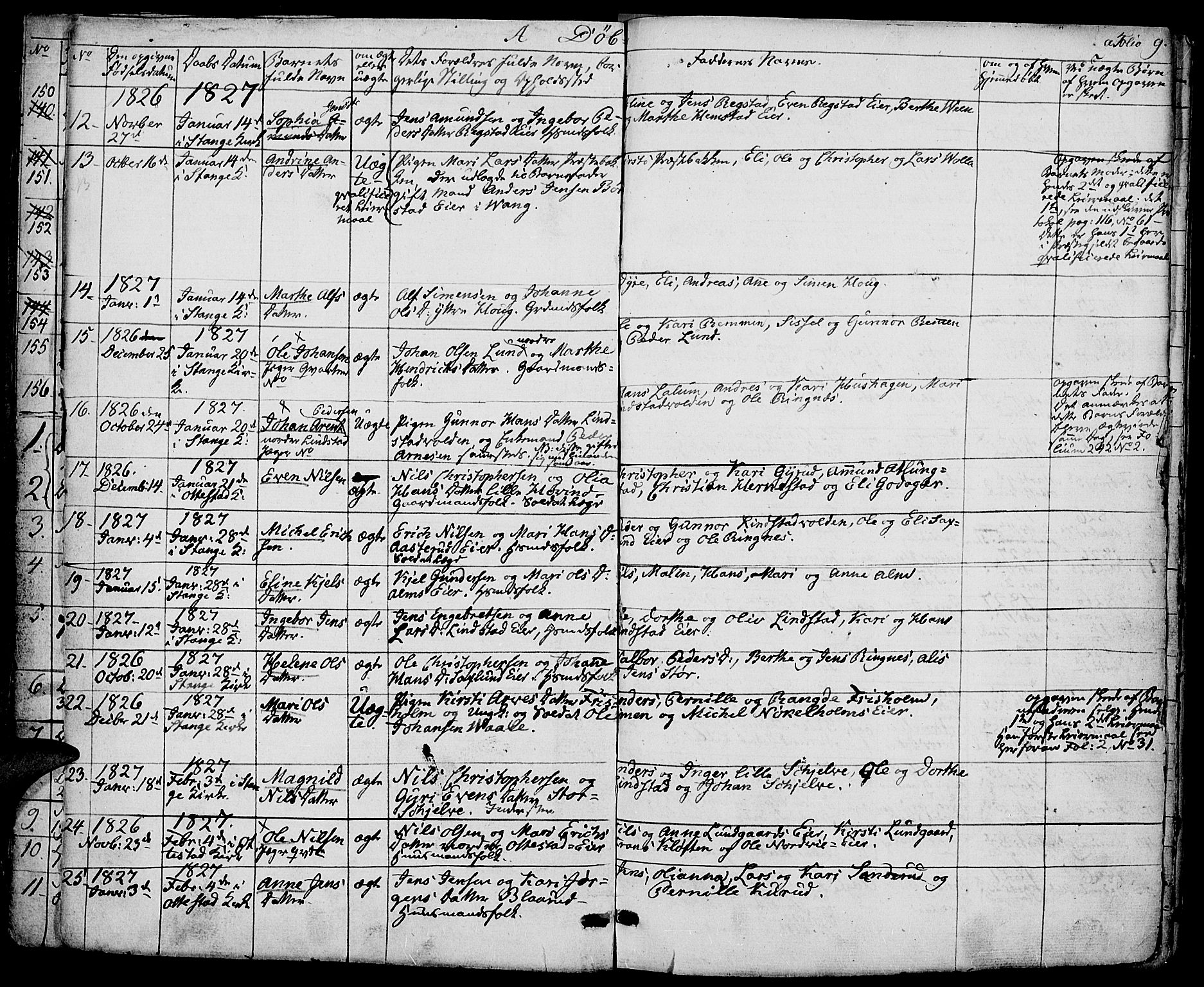 Stange prestekontor, AV/SAH-PREST-002/K/L0009: Parish register (official) no. 9, 1826-1835, p. 9