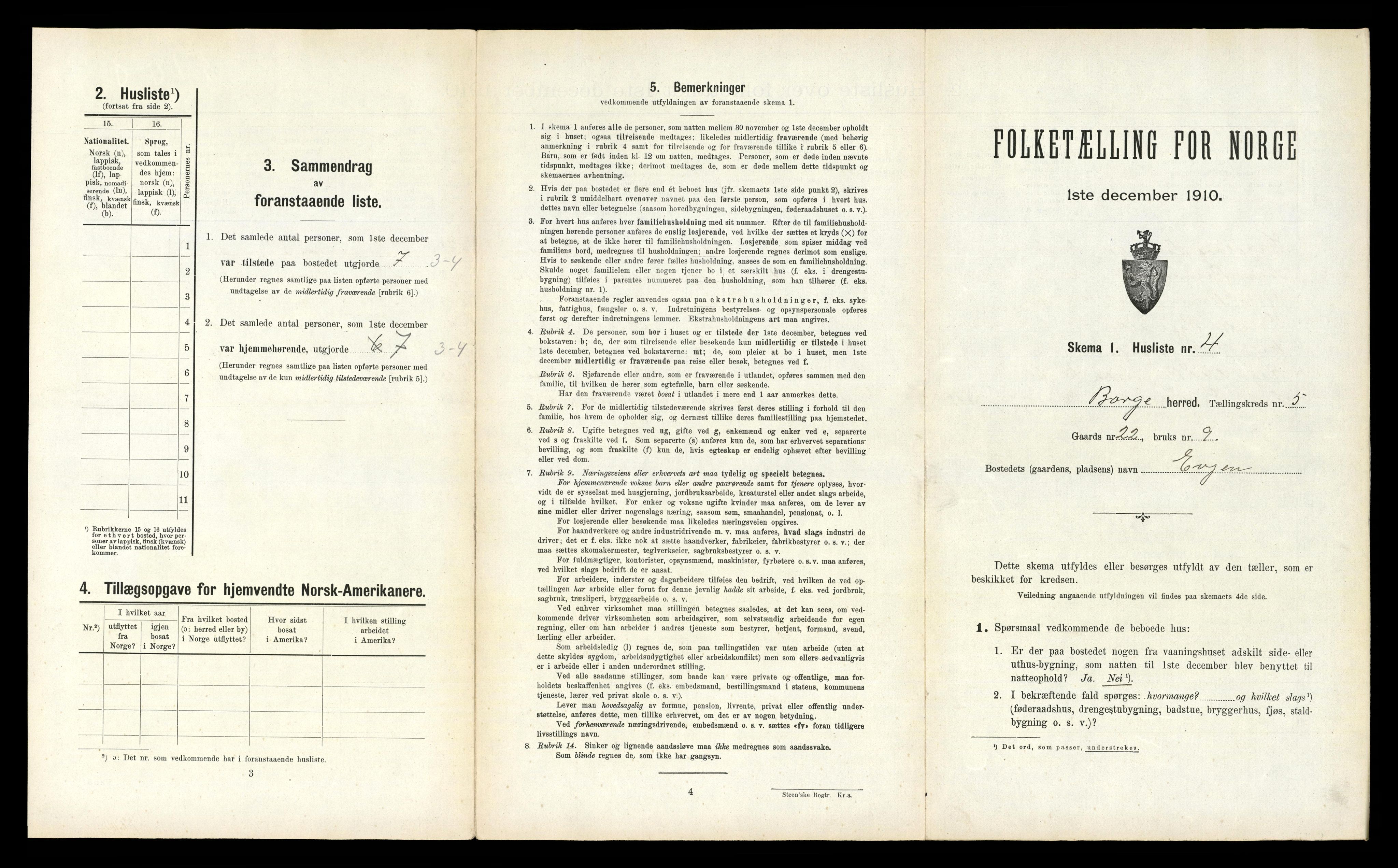 RA, 1910 census for Borge, 1910, p. 481