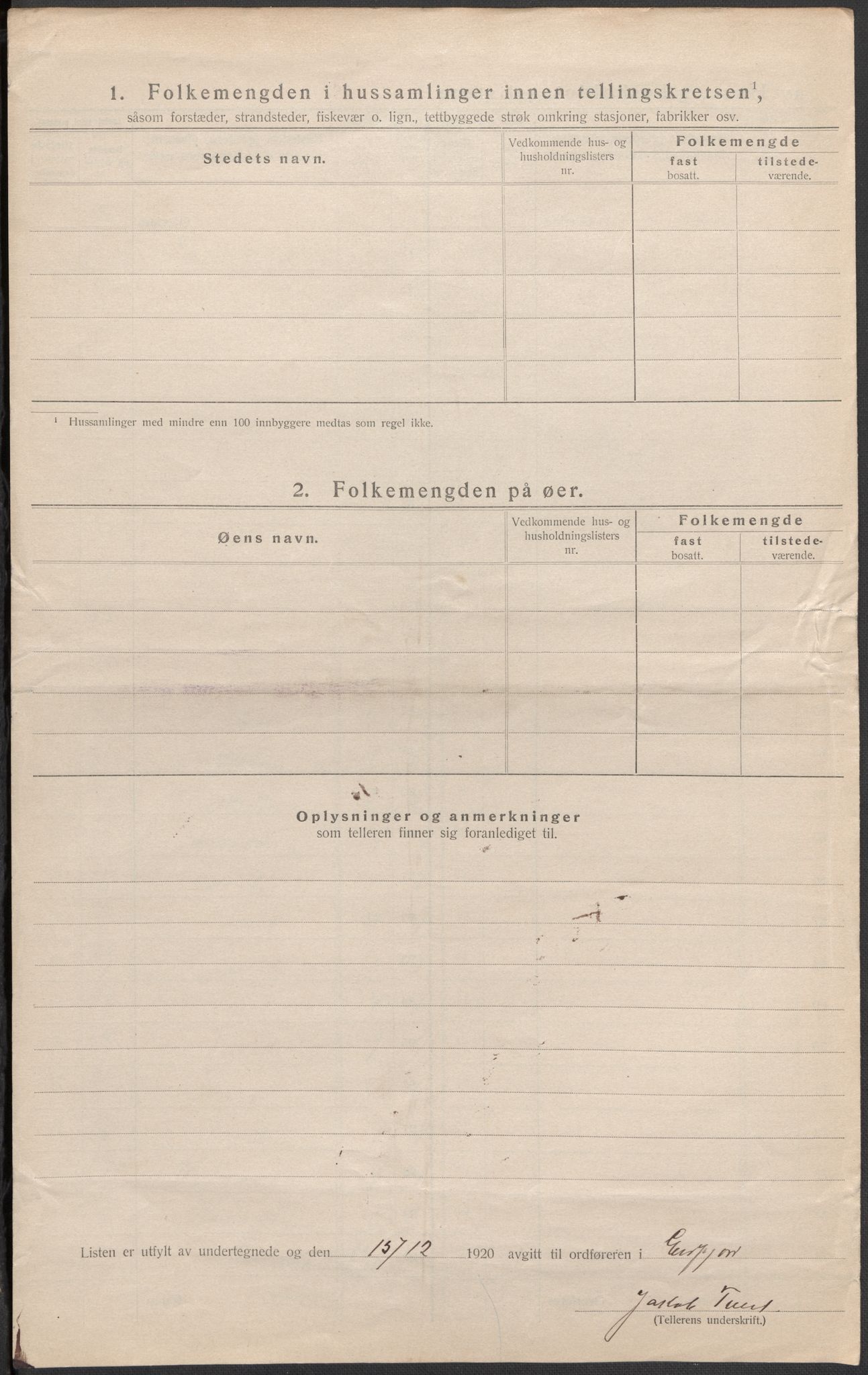 SAB, 1920 census for Eidfjord, 1920, p. 10