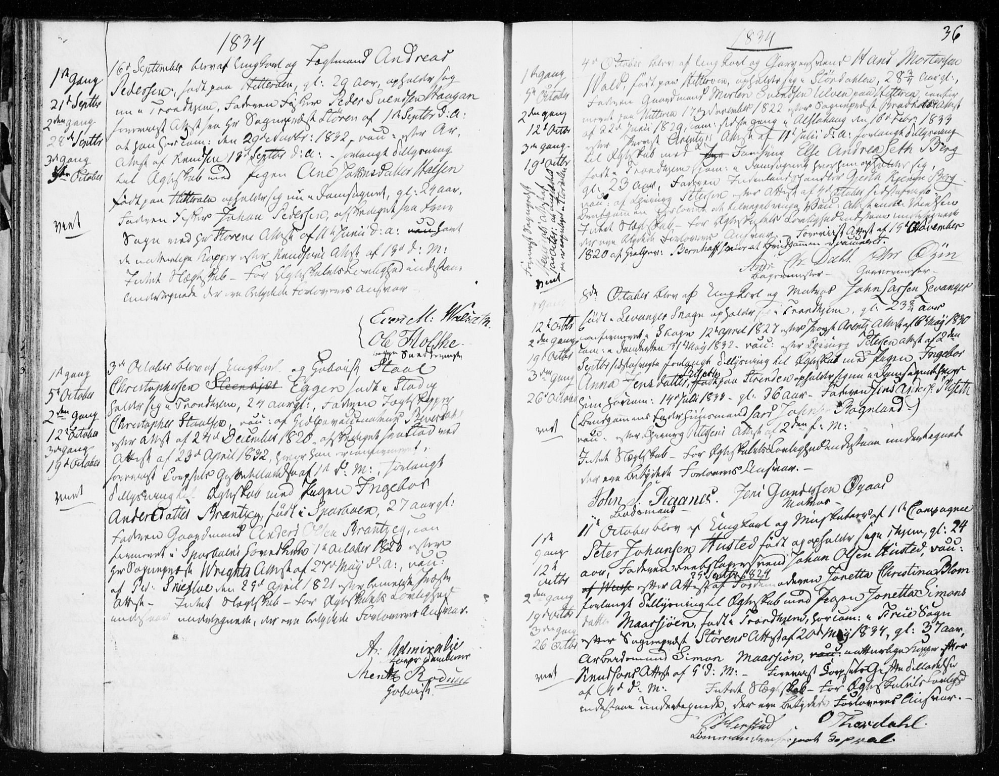 Ministerialprotokoller, klokkerbøker og fødselsregistre - Sør-Trøndelag, SAT/A-1456/601/L0046: Parish register (official) no. 601A14, 1830-1841, p. 36