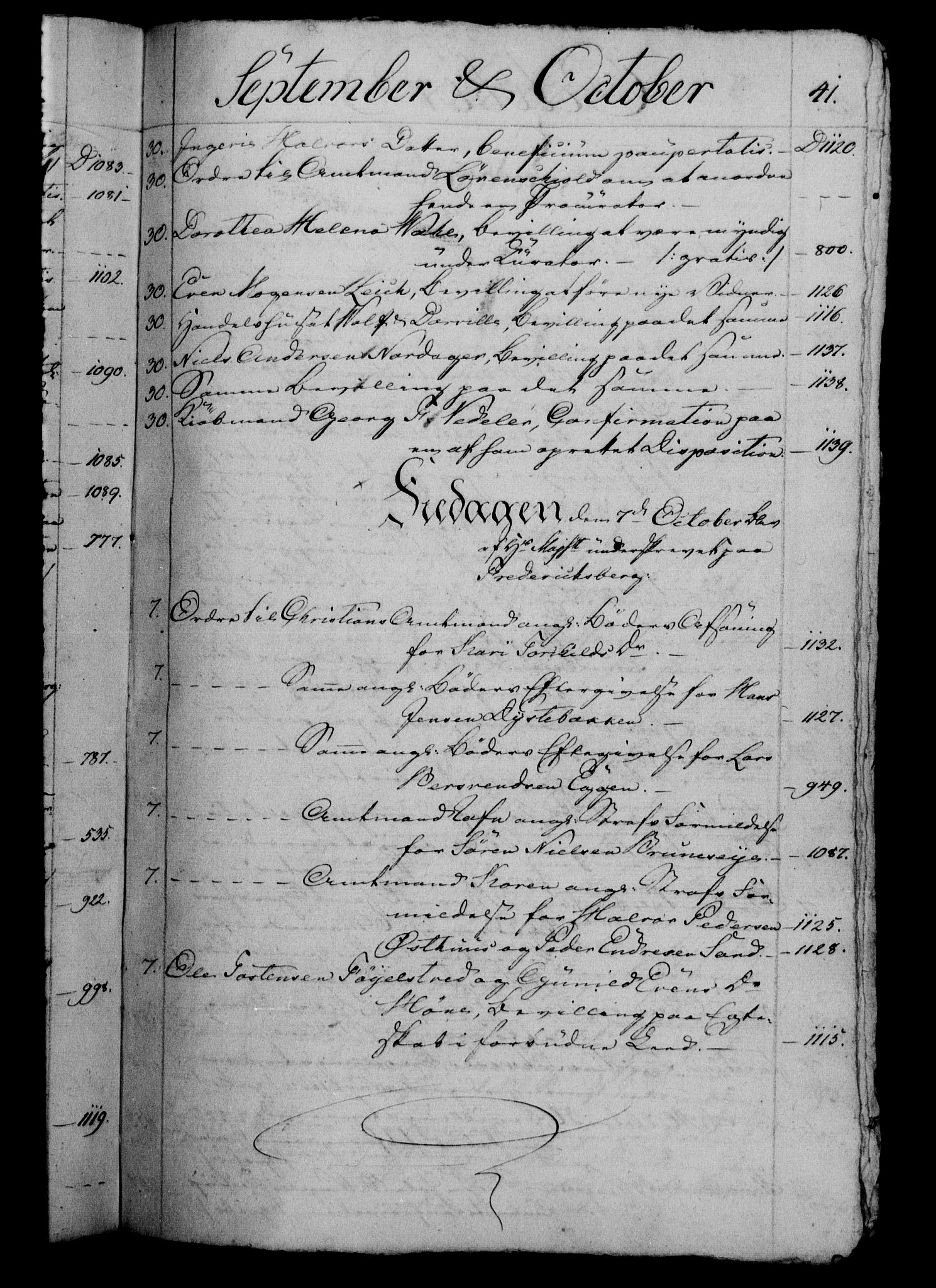 Danske Kanselli 1800-1814, RA/EA-3024/H/Hf/Hfb/Hfbc/L0004: Underskrivelsesbok m. register, 1803, p. 41