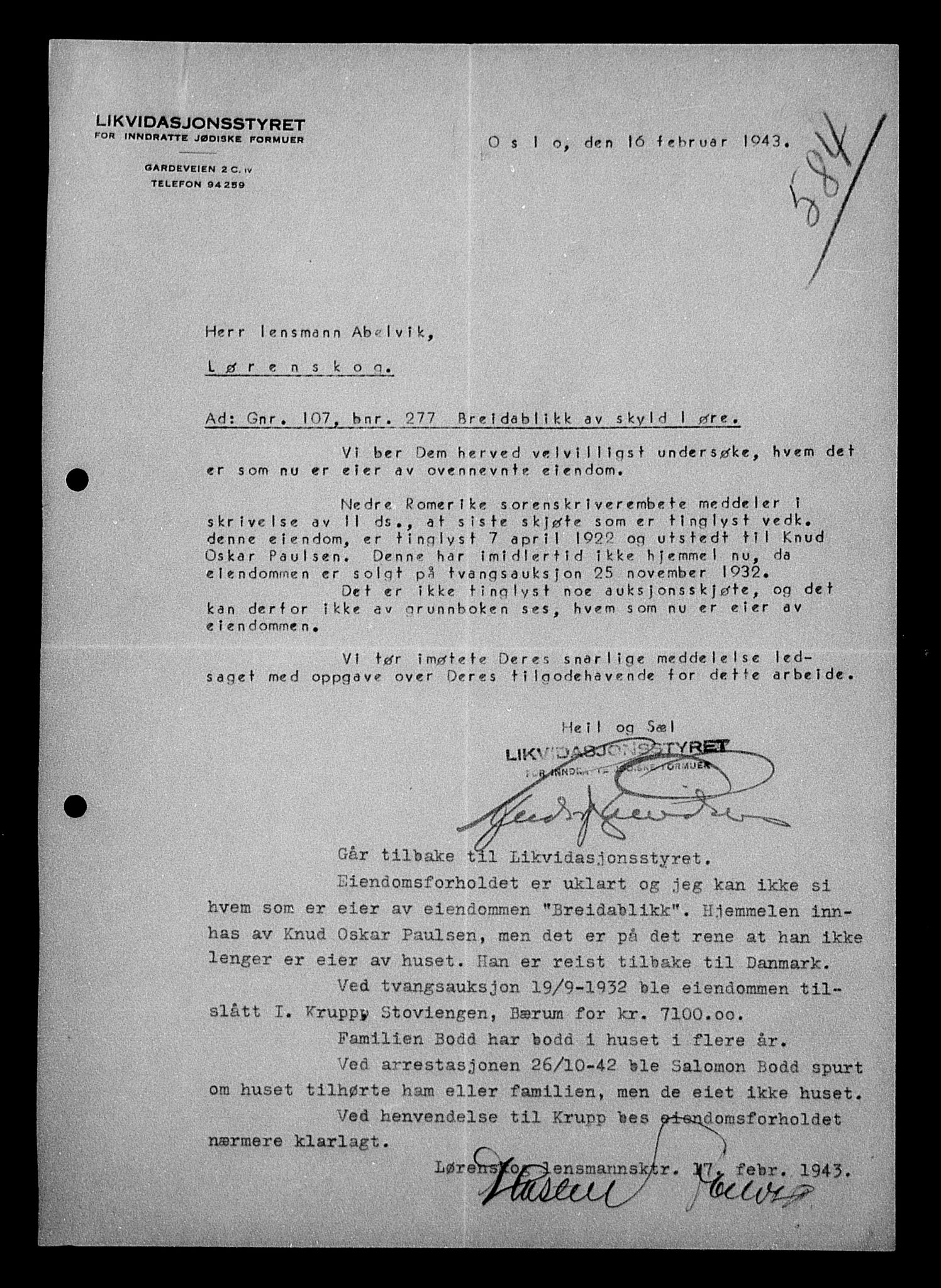 Justisdepartementet, Tilbakeføringskontoret for inndratte formuer, AV/RA-S-1564/H/Hc/Hcc/L0927: --, 1945-1947, p. 215
