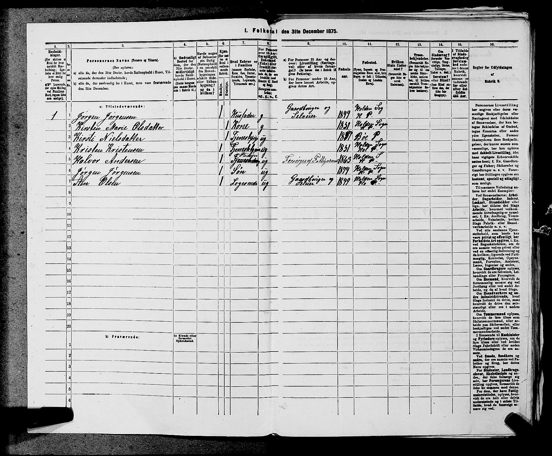 SAKO, 1875 census for 0819P Holla, 1875, p. 607