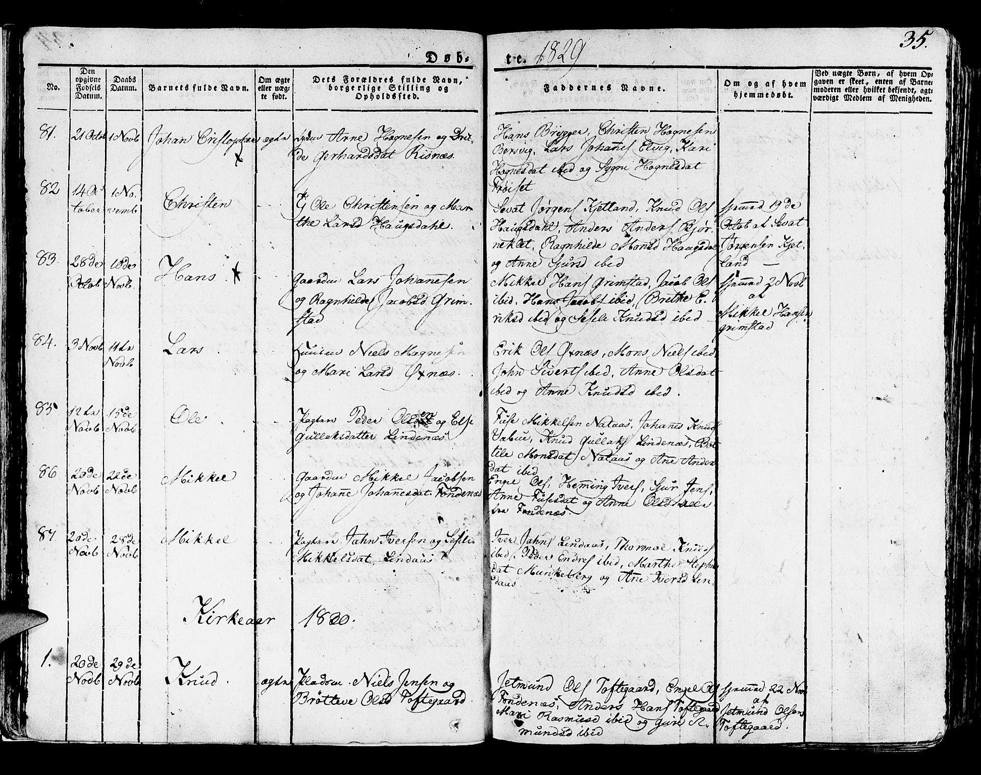 Lindås Sokneprestembete, SAB/A-76701/H/Haa: Parish register (official) no. A 8, 1823-1836, p. 35