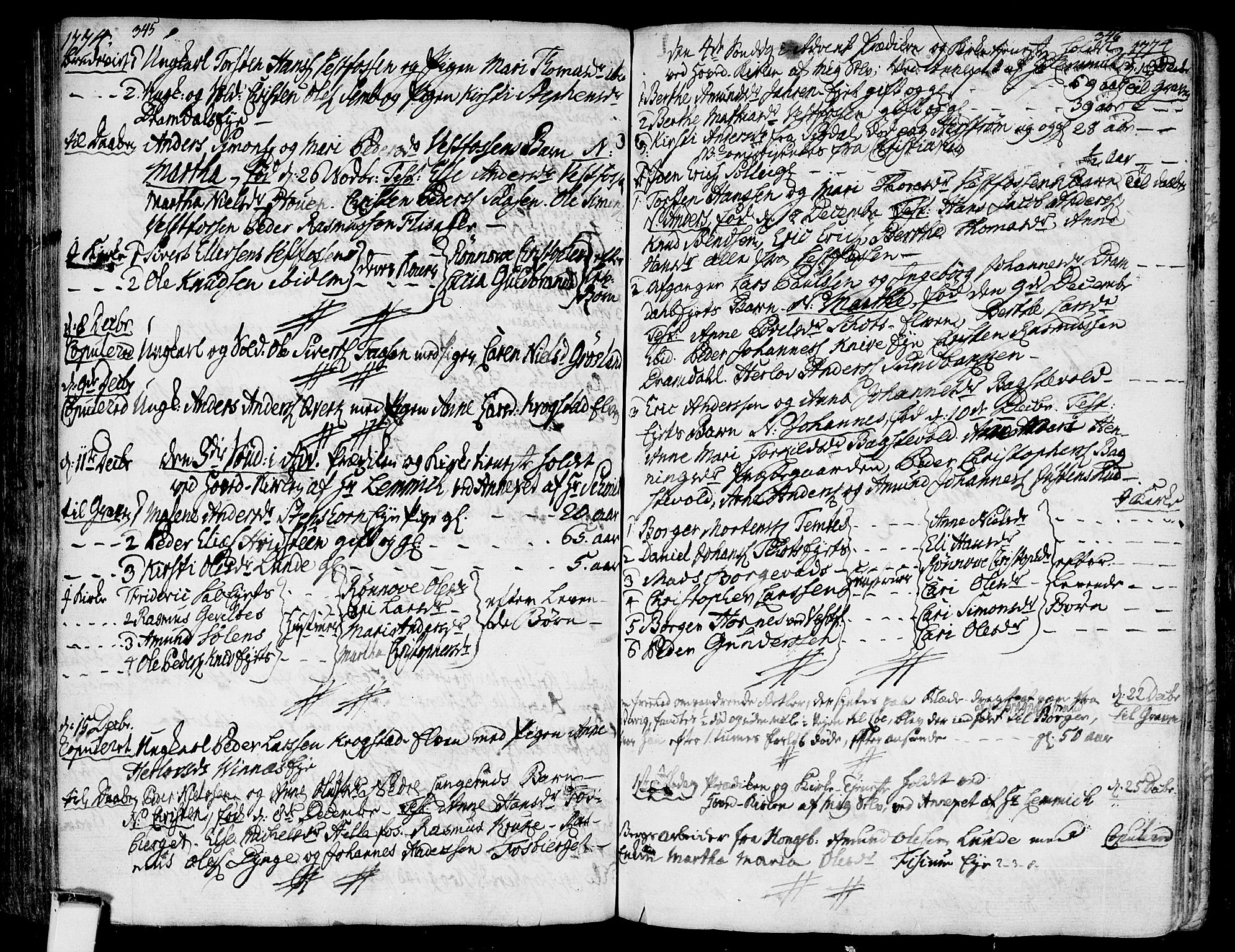Eiker kirkebøker, SAKO/A-4/F/Fa/L0008: Parish register (official) no. I 8, 1764-1788, p. 345-346