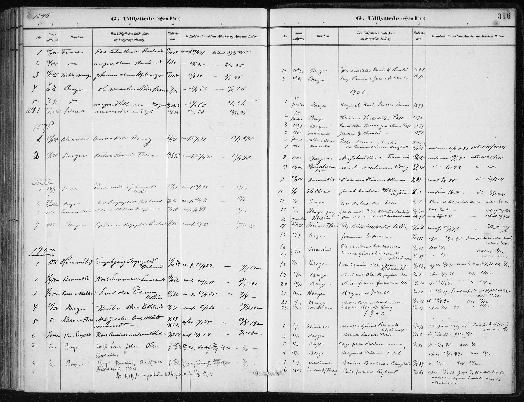Herdla Sokneprestembete, SAB/A-75701/H/Haa: Parish register (official) no. A 4, 1891-1905, p. 316