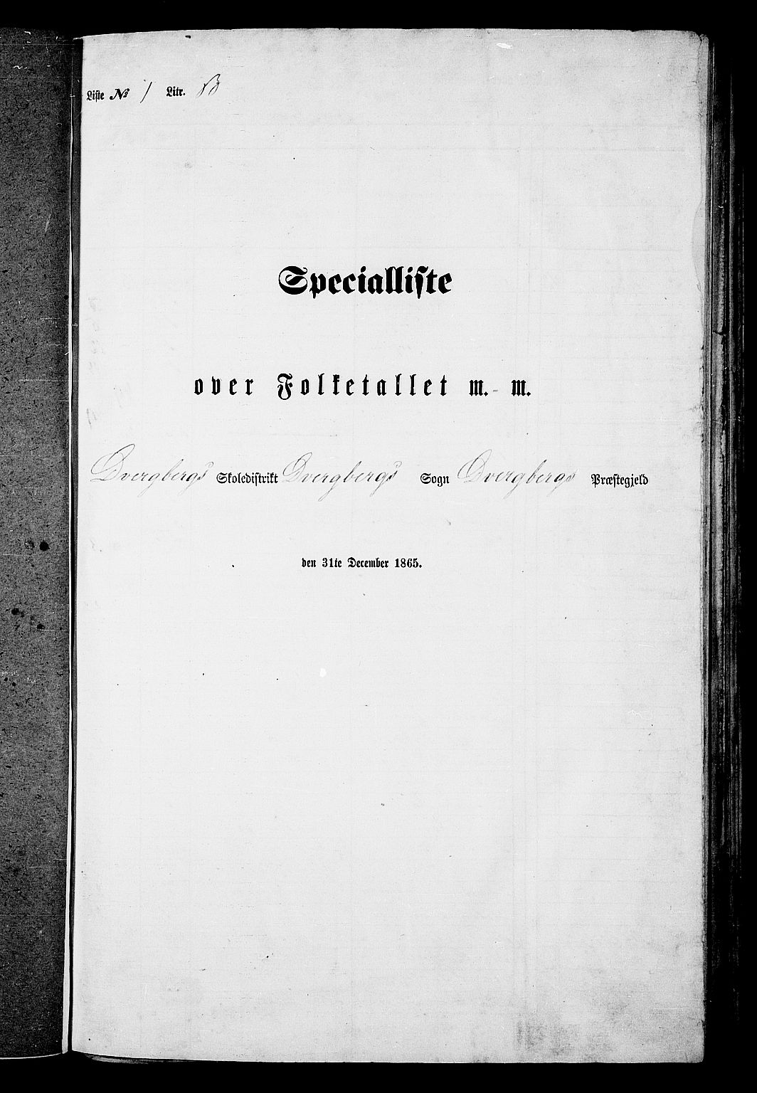 RA, 1865 census for Dverberg, 1865, p. 18