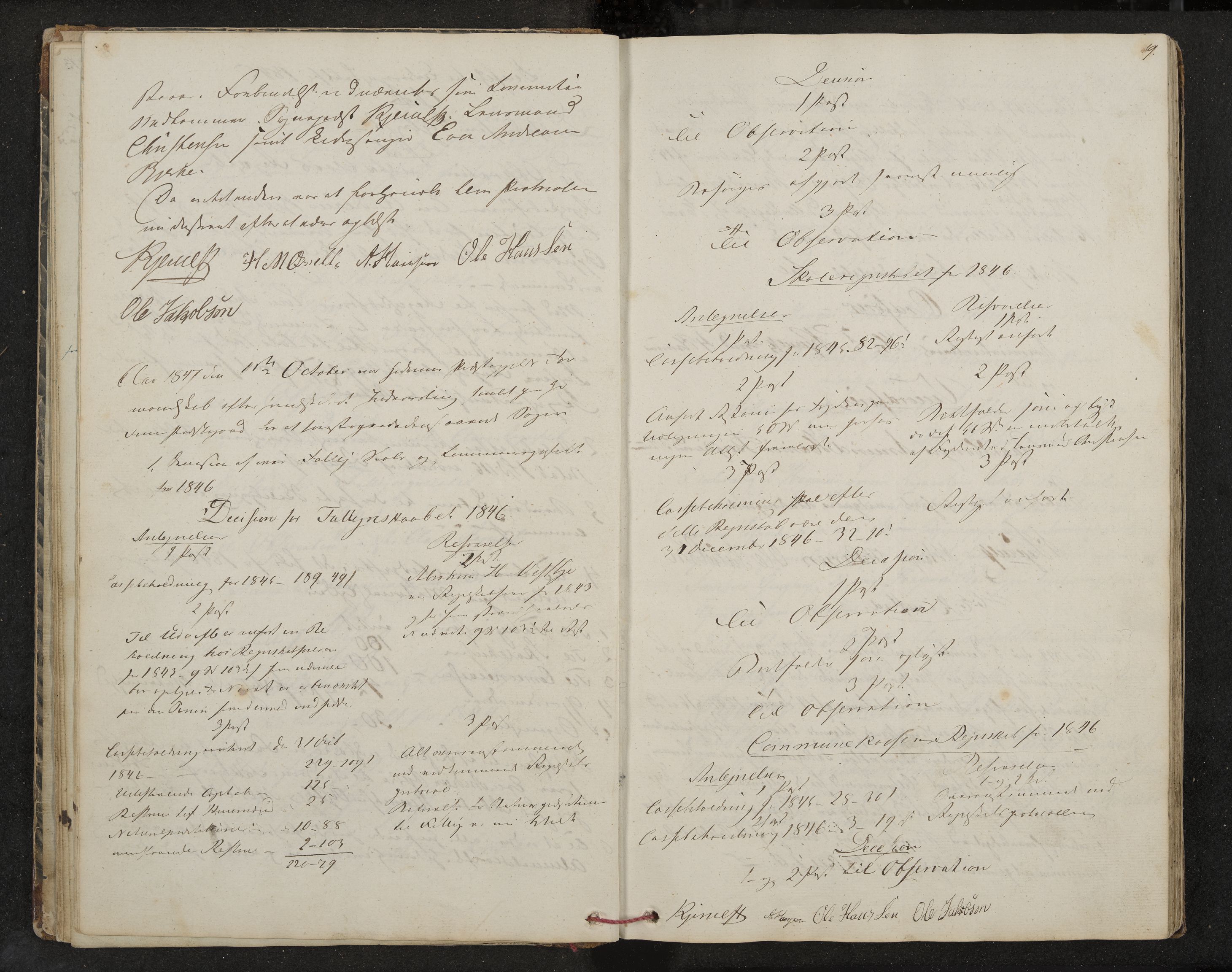 Hedrum formannskap og sentraladministrasjon, IKAK/0727021/A/Aa/L0001: Møtebok med register, 1837-1853, p. 19