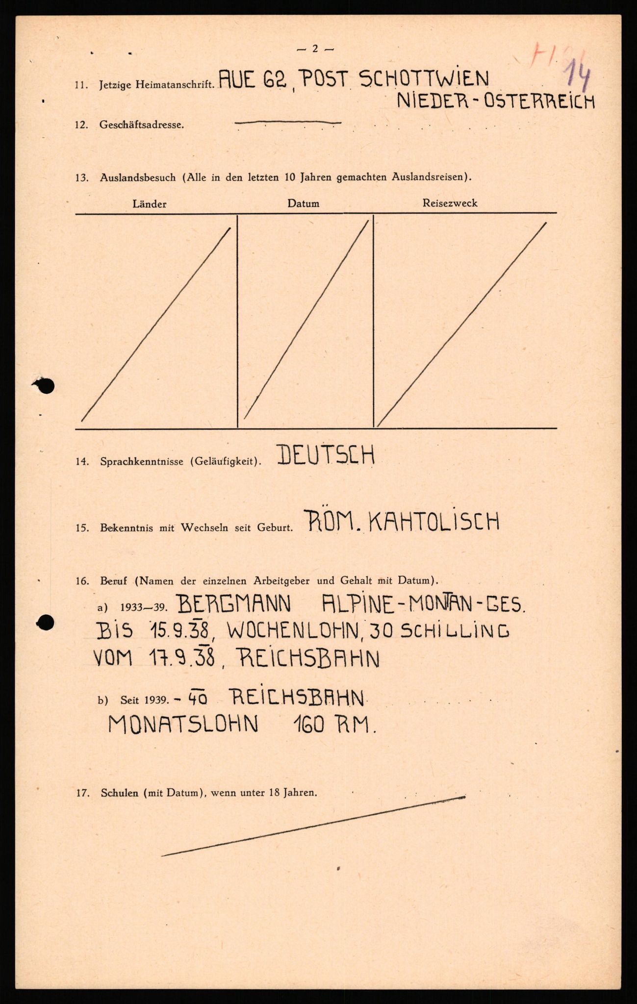 Forsvaret, Forsvarets overkommando II, AV/RA-RAFA-3915/D/Db/L0038: CI Questionaires. Tyske okkupasjonsstyrker i Norge. Østerrikere., 1945-1946, p. 441