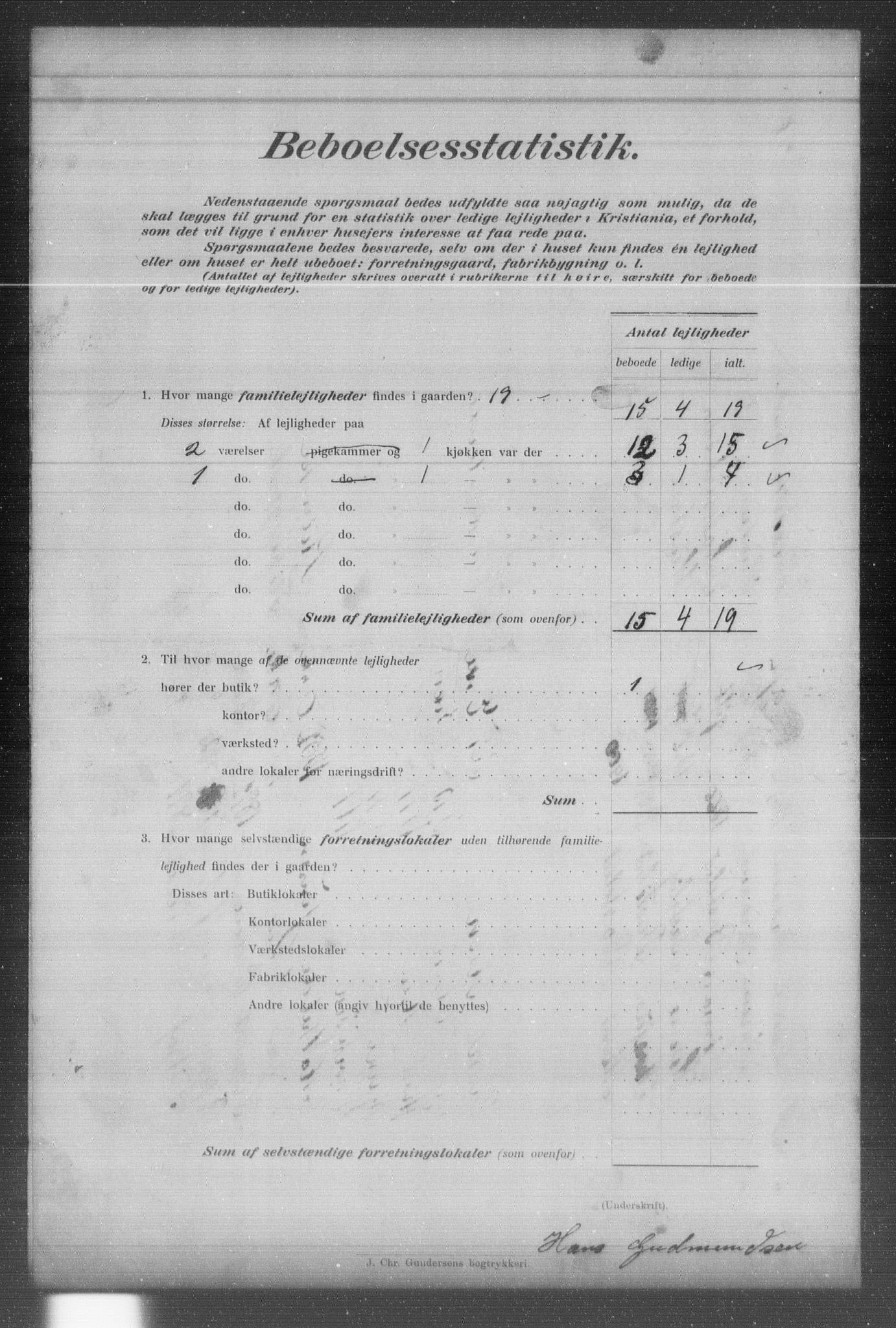 OBA, Municipal Census 1903 for Kristiania, 1903, p. 7043