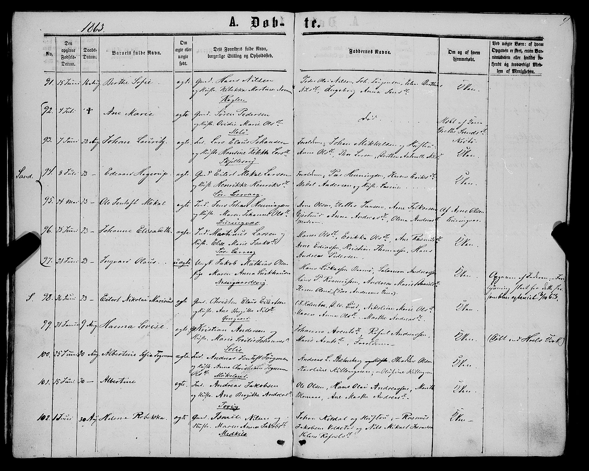 Trondenes sokneprestkontor, AV/SATØ-S-1319/H/Ha/L0012kirke: Parish register (official) no. 12, 1863-1870, p. 9