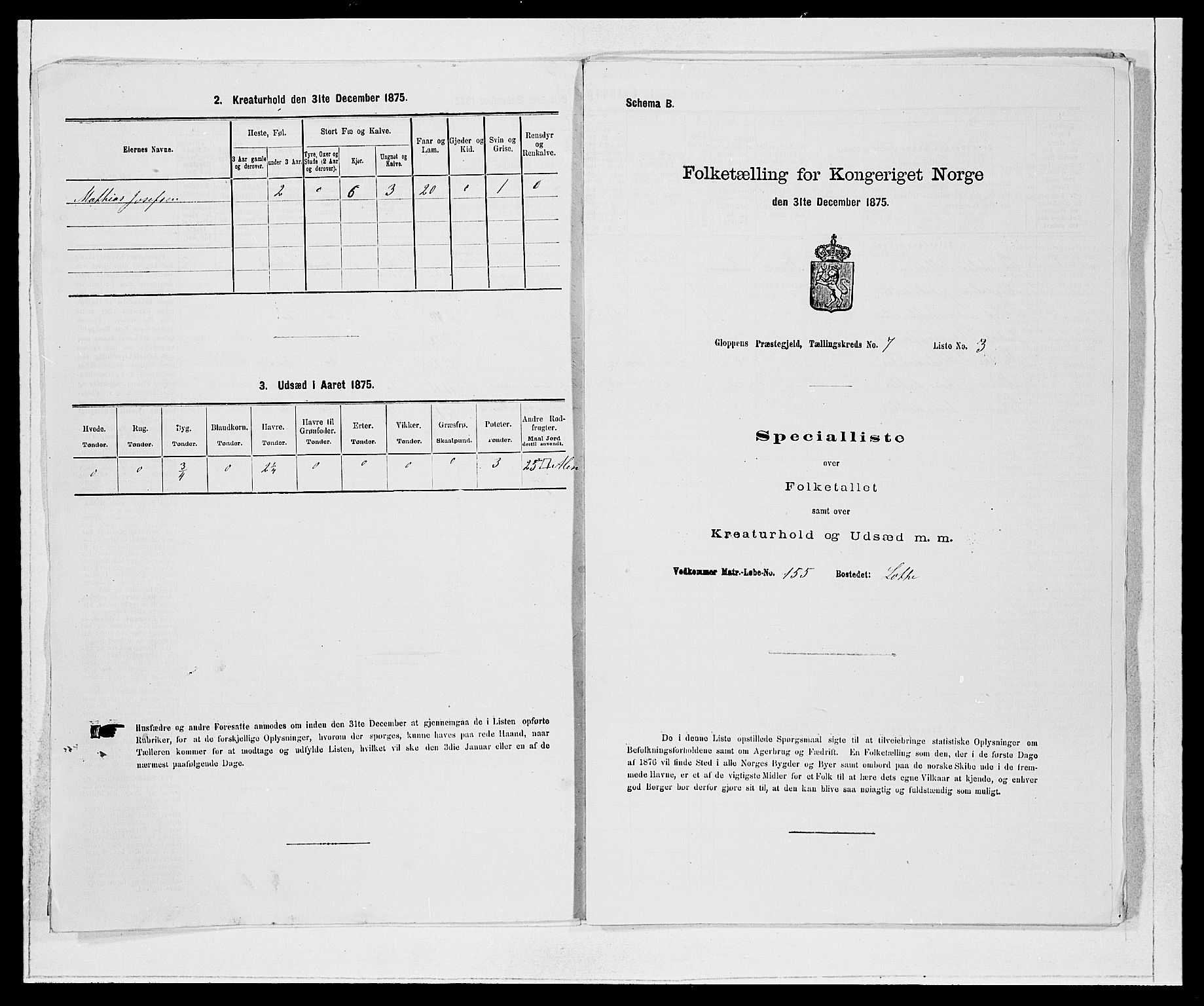 SAB, 1875 Census for 1445P Gloppen, 1875, p. 774