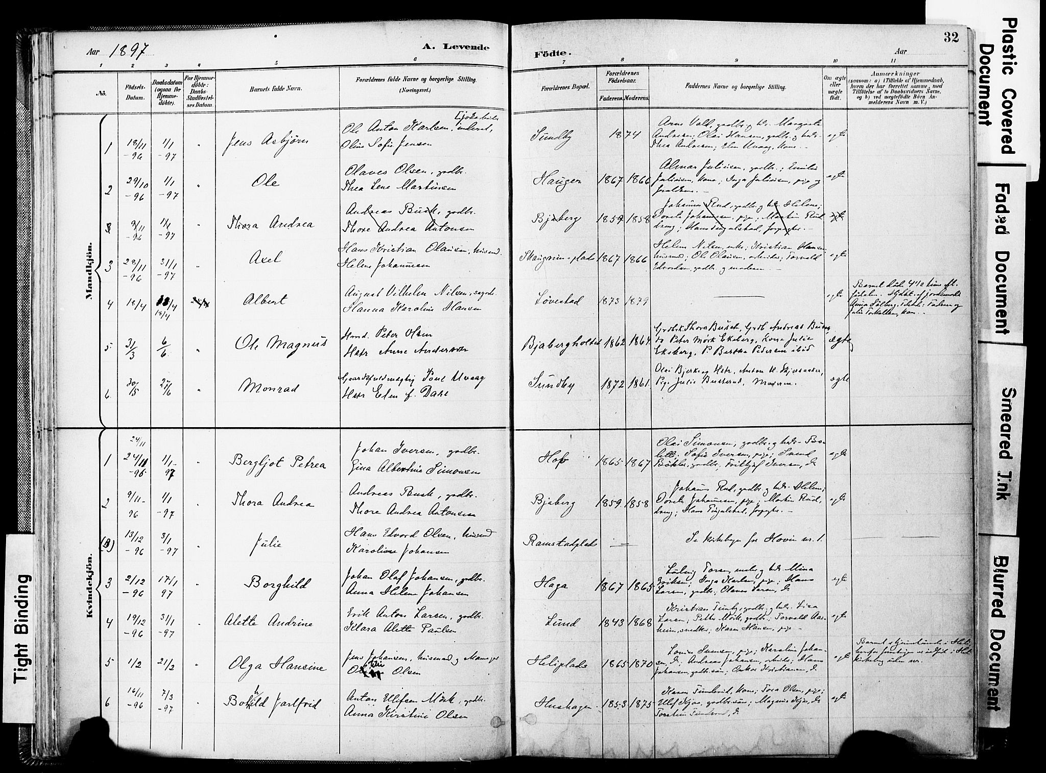 Spydeberg prestekontor Kirkebøker, AV/SAO-A-10924/F/Fa/L0008: Parish register (official) no. I 8, 1886-1900, p. 32