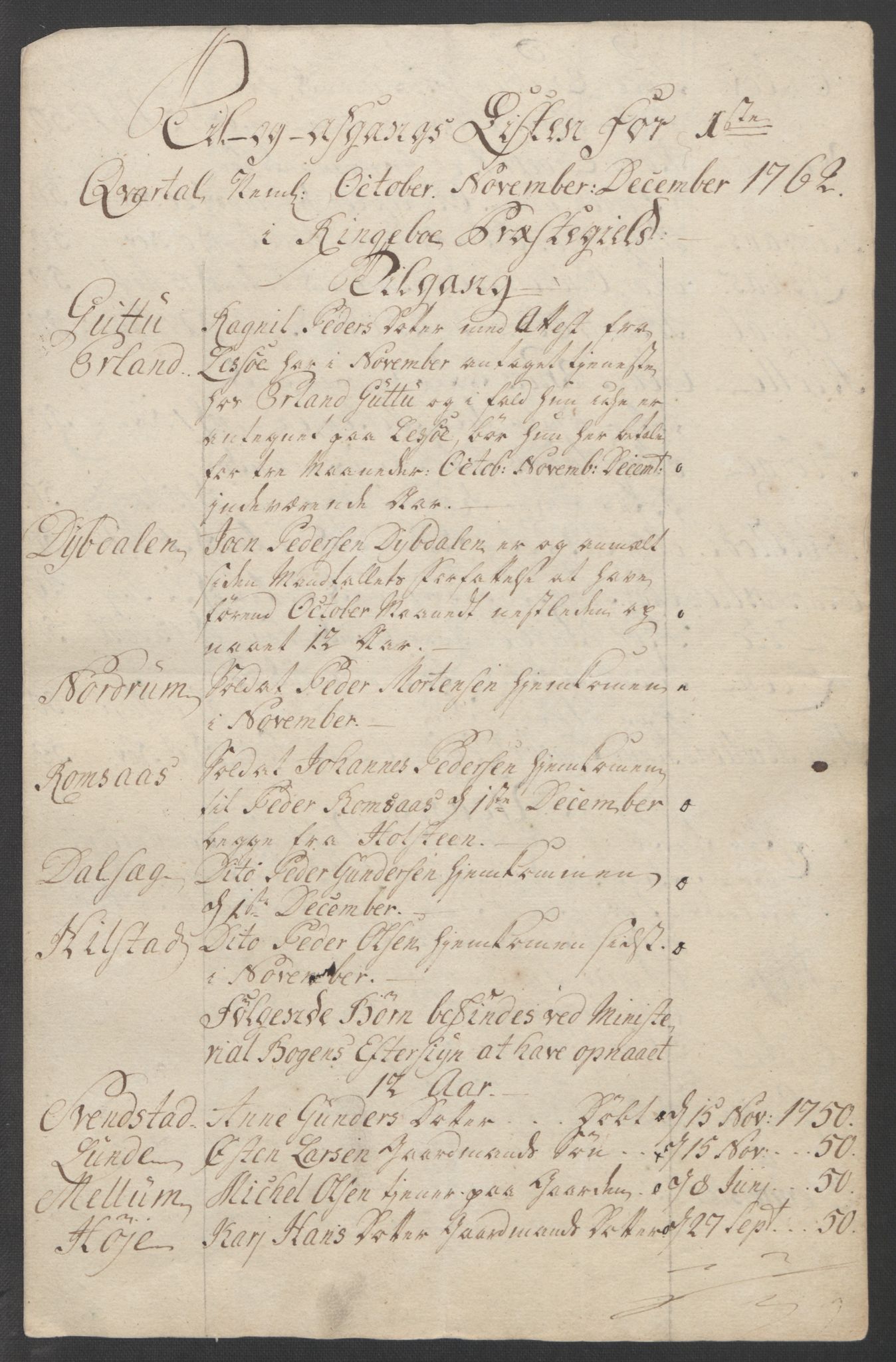 Rentekammeret inntil 1814, Reviderte regnskaper, Fogderegnskap, AV/RA-EA-4092/R17/L1266: Ekstraskatten Gudbrandsdal, 1762-1766, p. 23