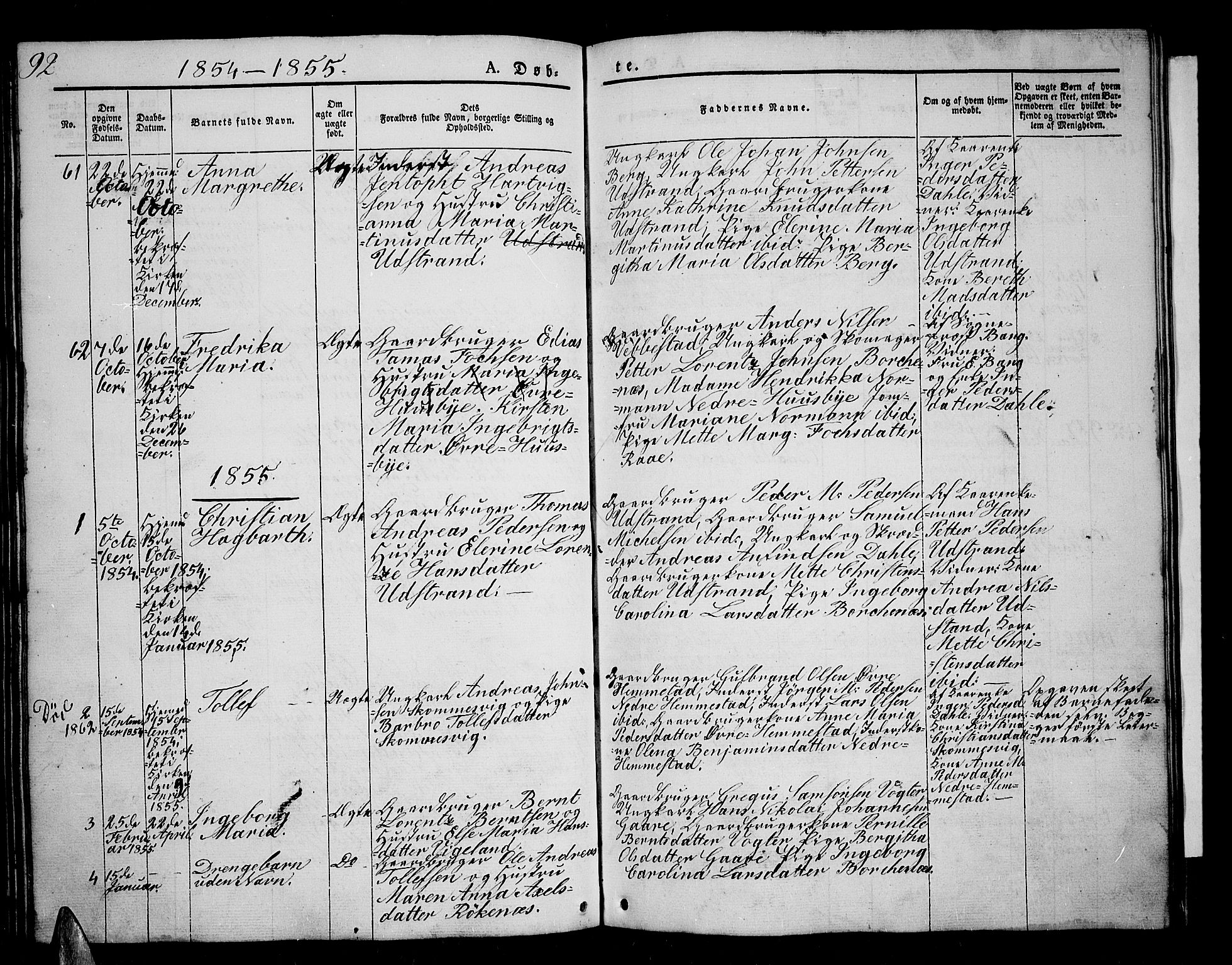 Kvæfjord sokneprestkontor, AV/SATØ-S-1323/G/Ga/Gab/L0002klokker: Parish register (copy) no. 2, 1841-1855, p. 92