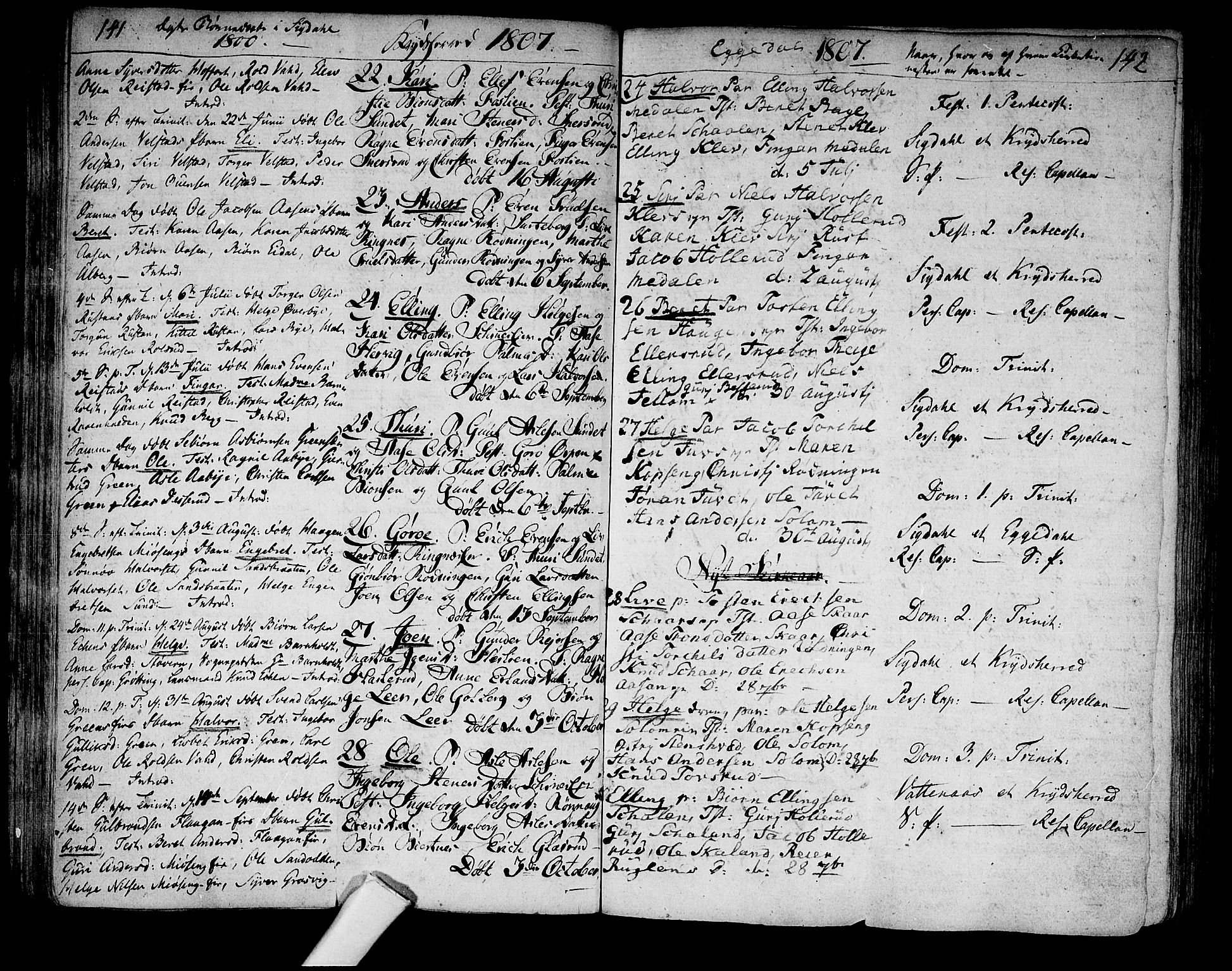 Sigdal kirkebøker, SAKO/A-245/F/Fa/L0003: Parish register (official) no. I 3, 1793-1811, p. 141-142