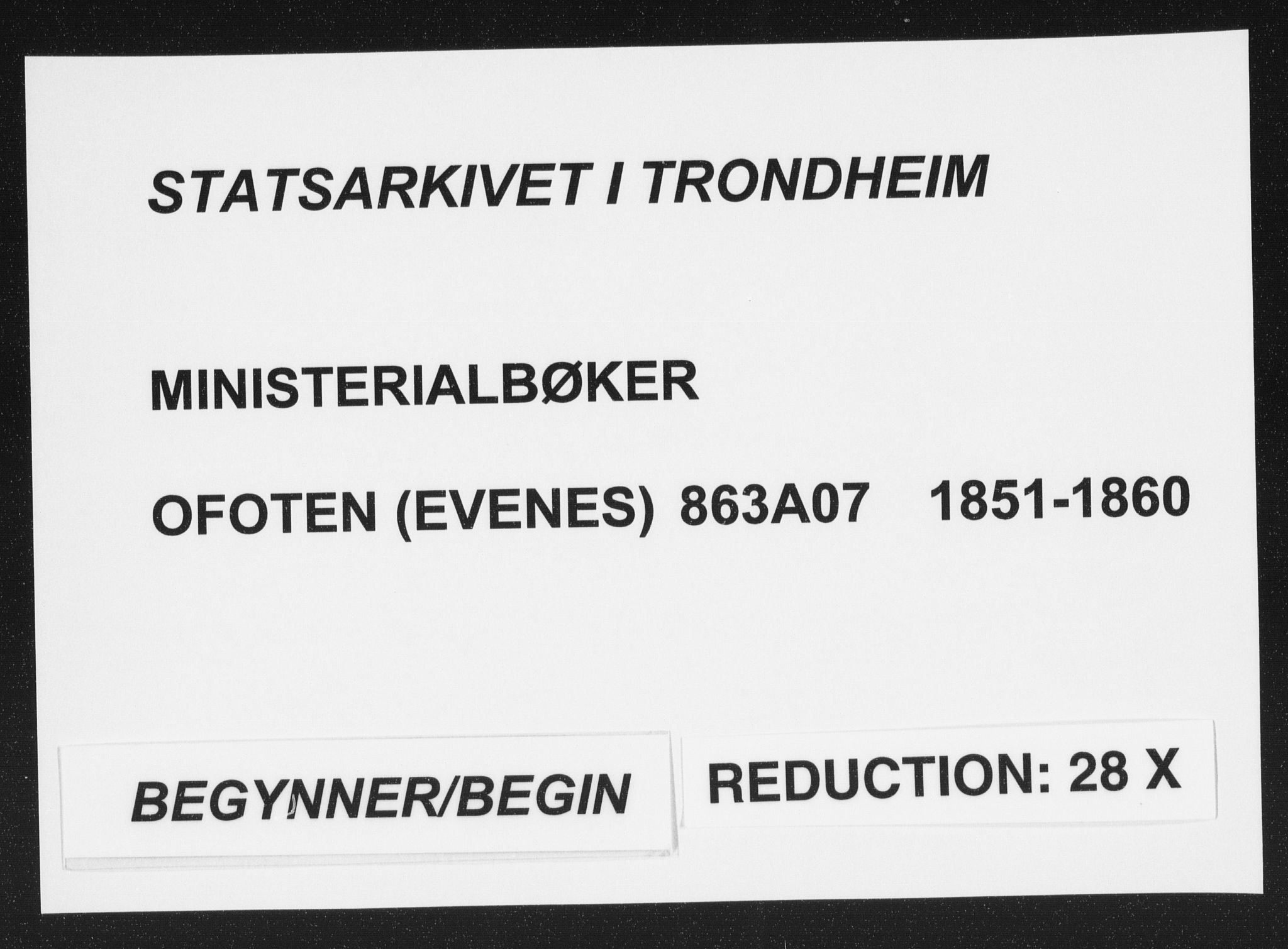 Ministerialprotokoller, klokkerbøker og fødselsregistre - Nordland, SAT/A-1459/863/L0895: Parish register (official) no. 863A07, 1851-1860