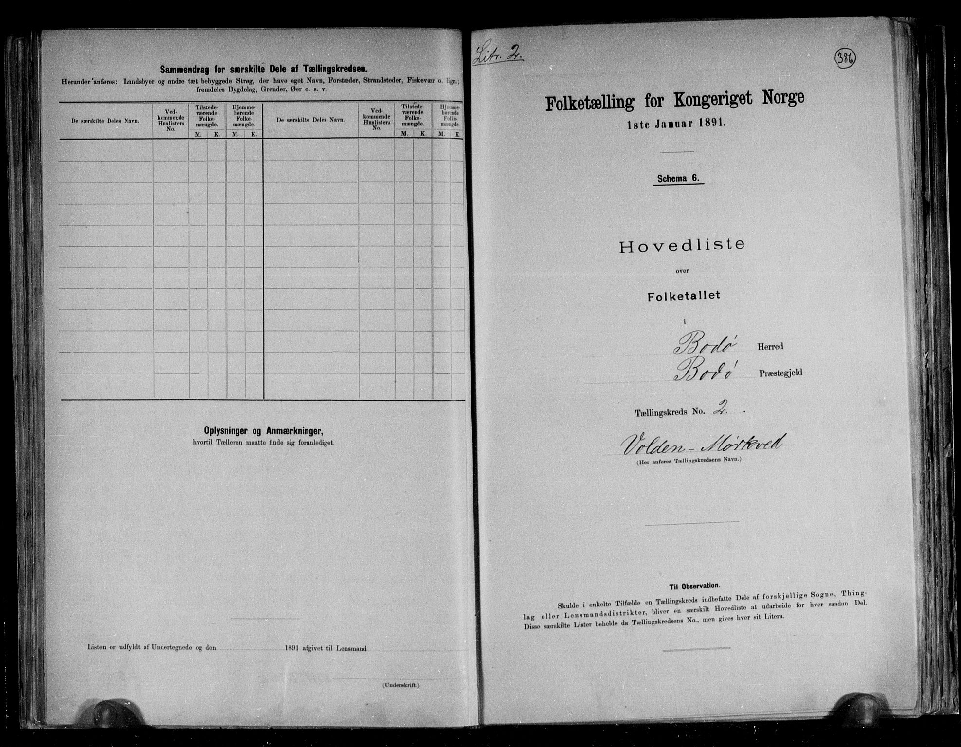 RA, 1891 census for 1843 Bodø, 1891, p. 8