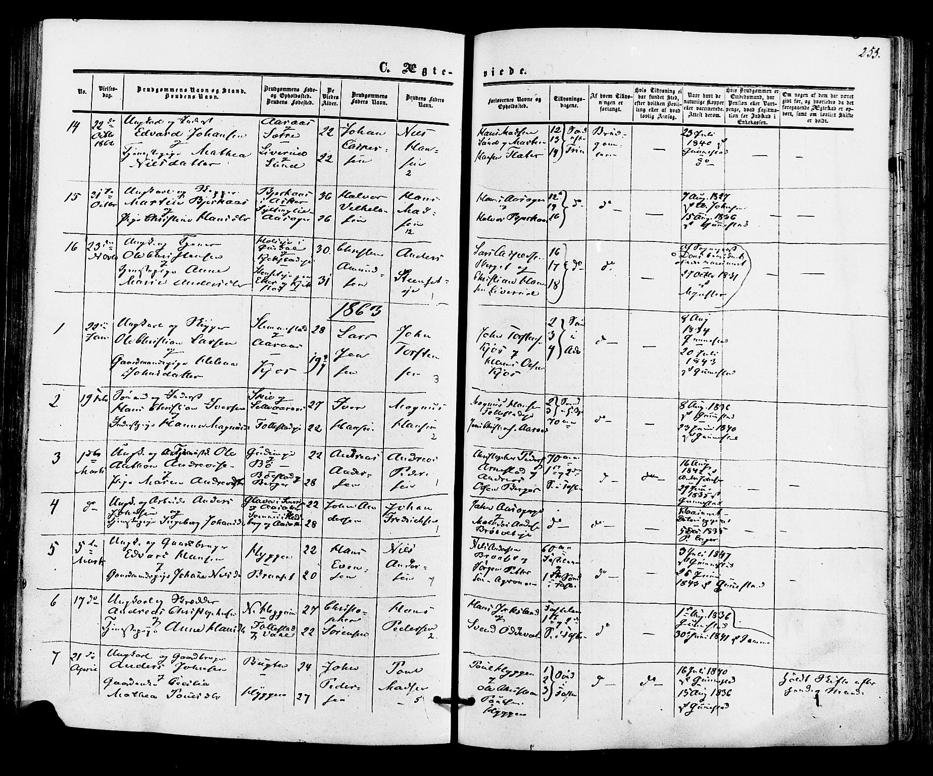 Røyken kirkebøker, AV/SAKO-A-241/F/Fa/L0006: Parish register (official) no. 6, 1857-1875, p. 253