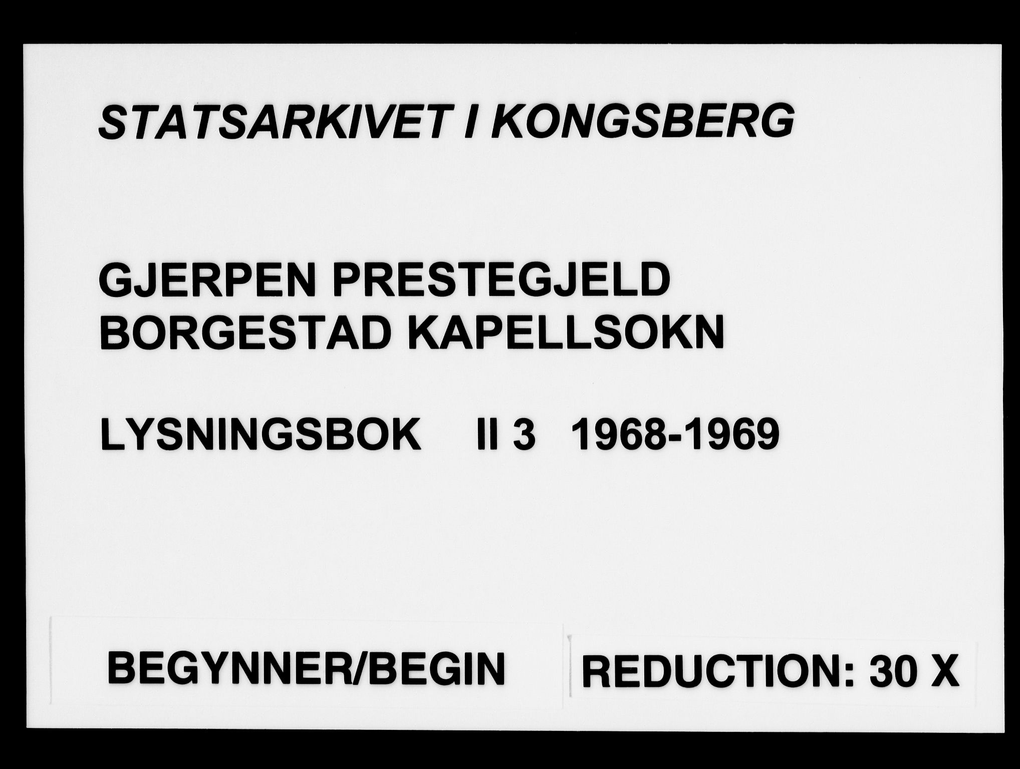 Gjerpen kirkebøker, SAKO/A-265/H/Hb/L0003: Banns register no. II 3, 1968-1969
