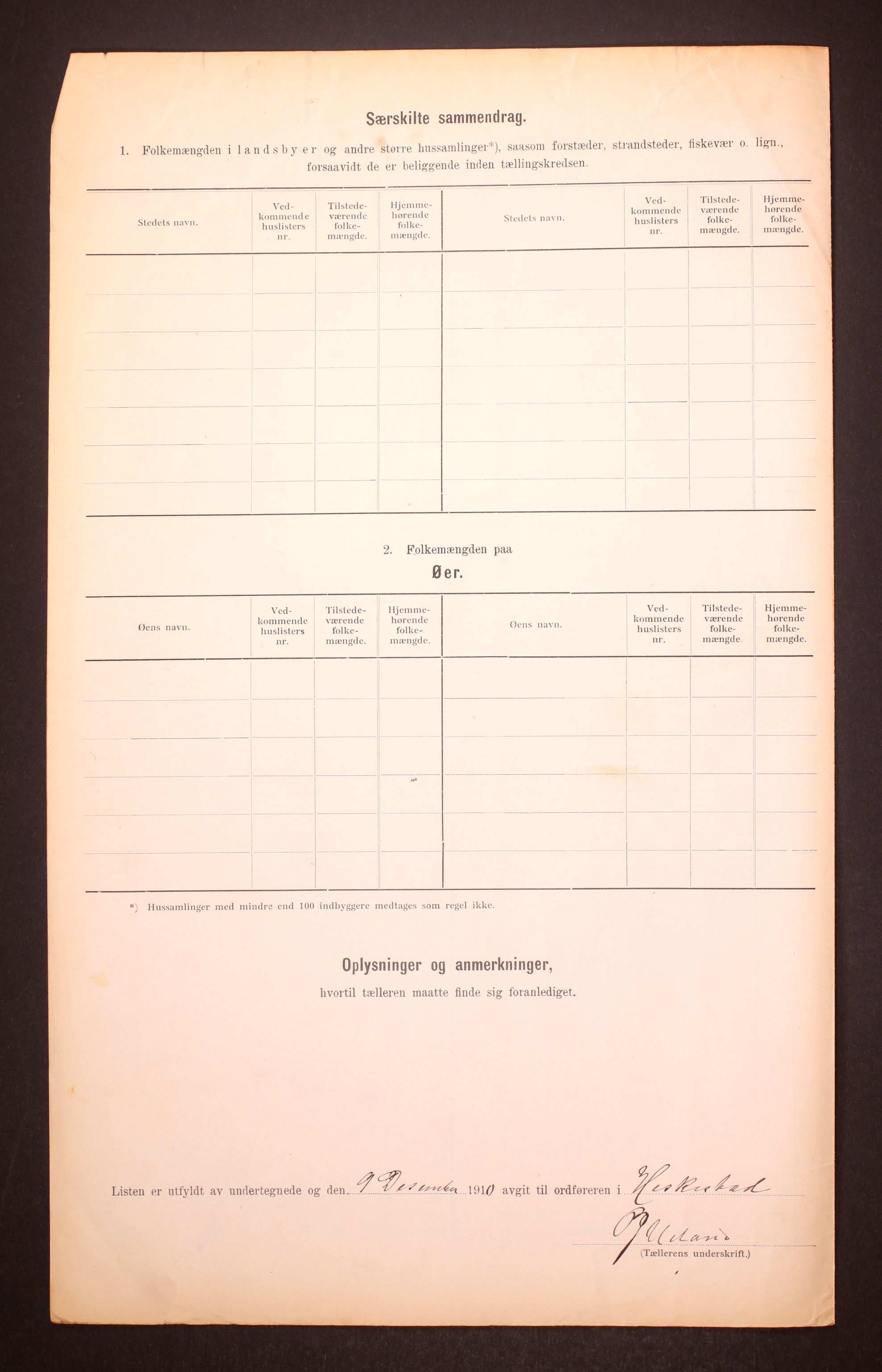 RA, 1910 census for Heskestad, 1910, p. 6