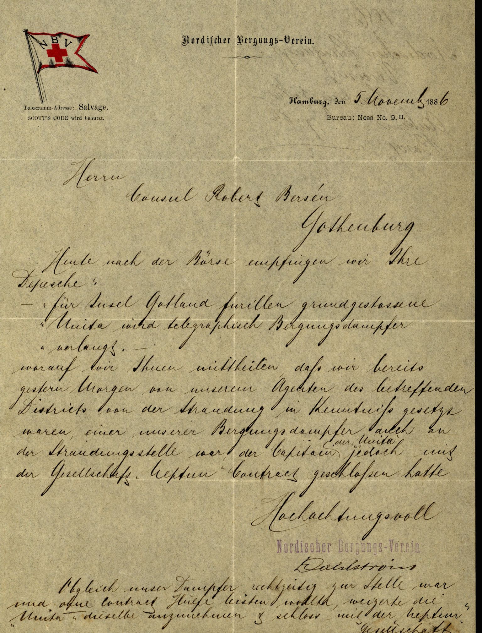 Pa 63 - Østlandske skibsassuranceforening, VEMU/A-1079/G/Ga/L0019/0004: Havaridokumenter / Unita, L'Union, Lympha, Medbør, Kommandør, Svend Foyn, 1886, p. 15
