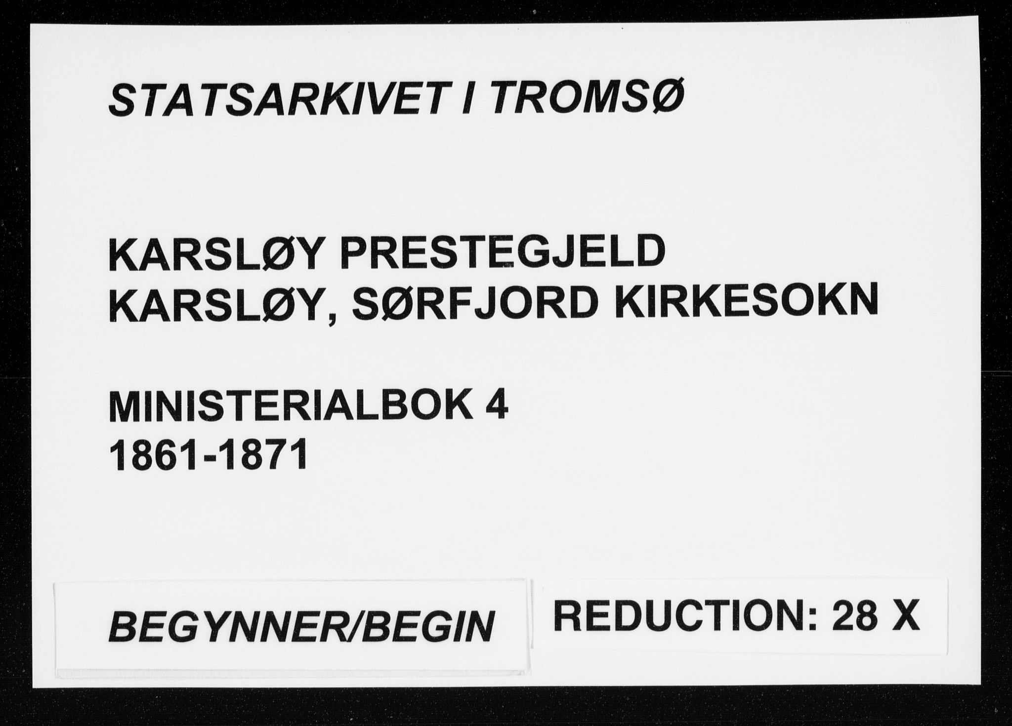 Karlsøy sokneprestembete, AV/SATØ-S-1299/H/Ha/Haa/L0004kirke: Parish register (official) no. 4, 1861-1871