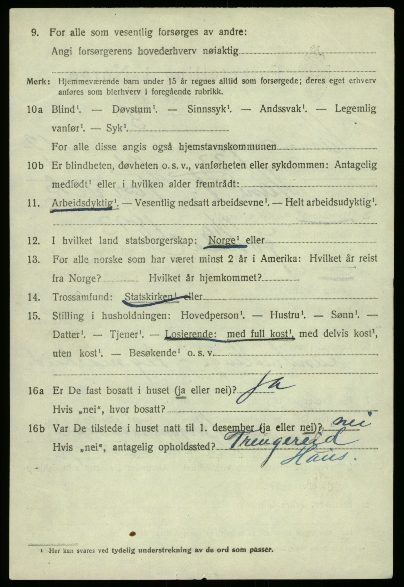 SAB, 1920 census for Samnanger, 1920, p. 5098