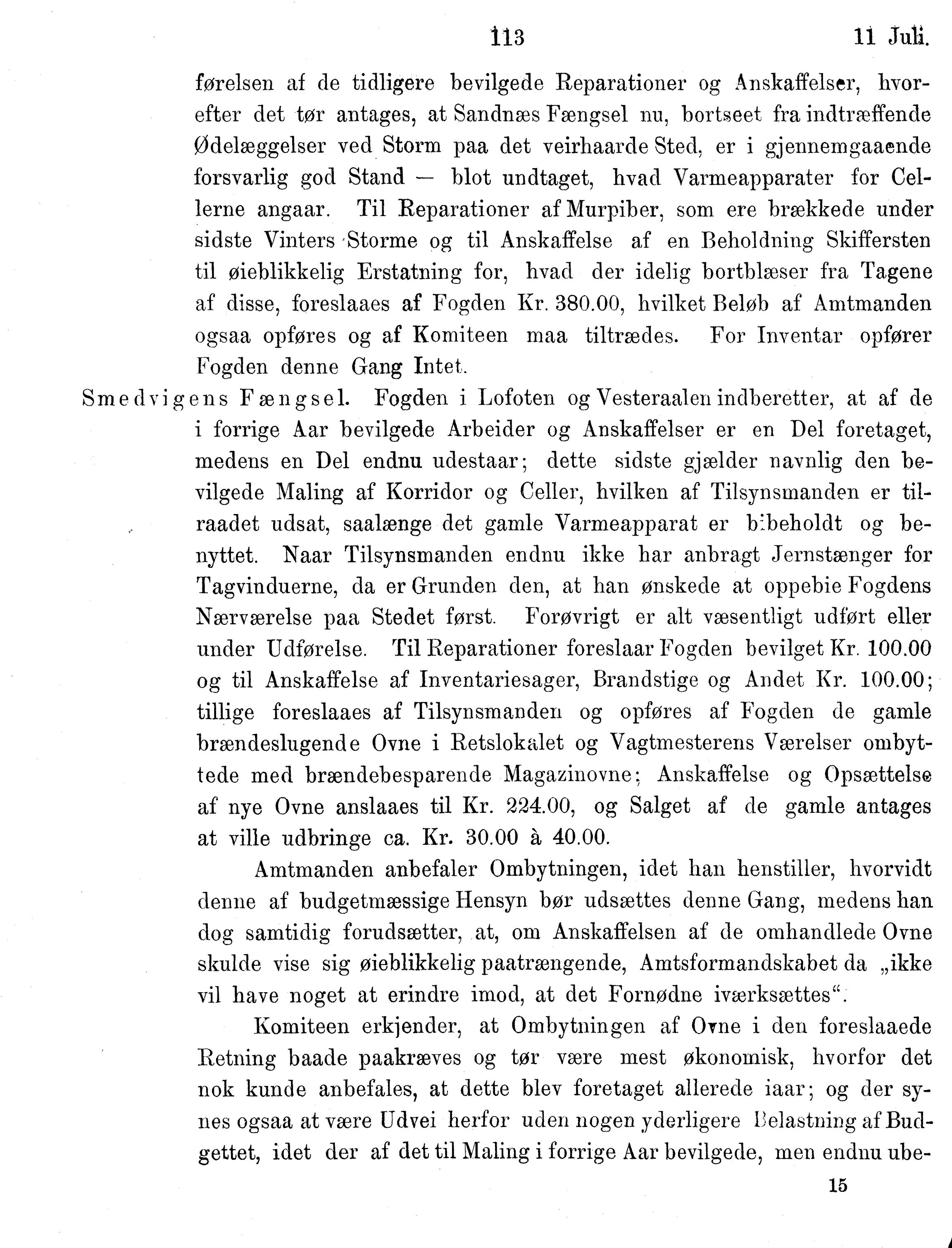 Nordland Fylkeskommune. Fylkestinget, AIN/NFK-17/176/A/Ac/L0014: Fylkestingsforhandlinger 1881-1885, 1881-1885