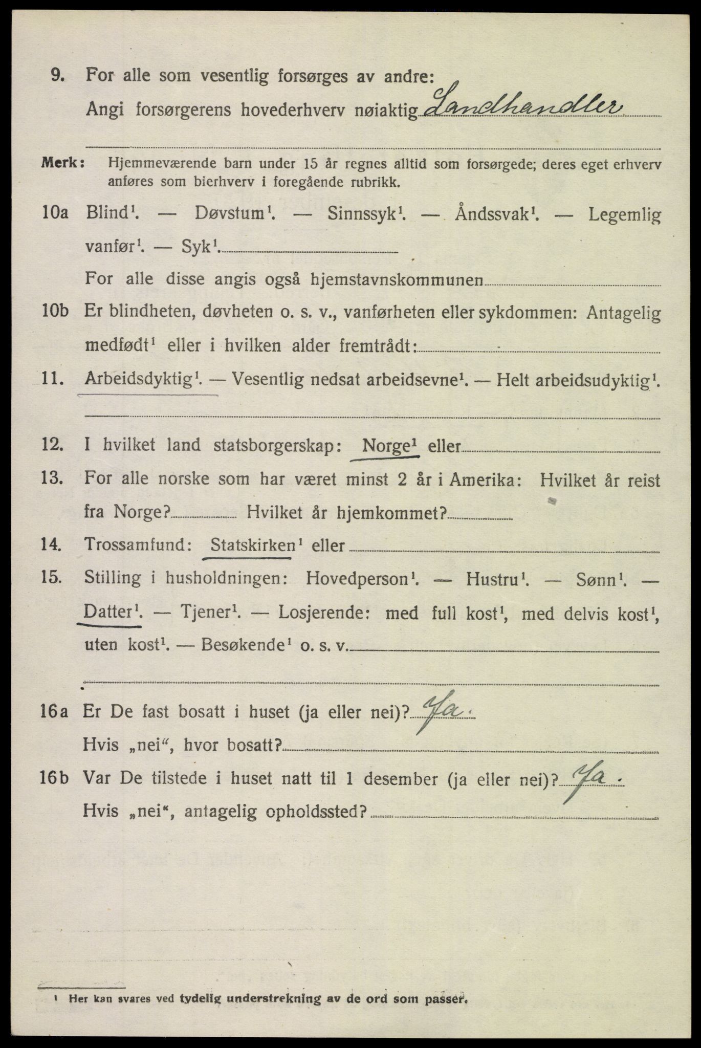 SAK, 1920 census for Holt, 1920, p. 2077