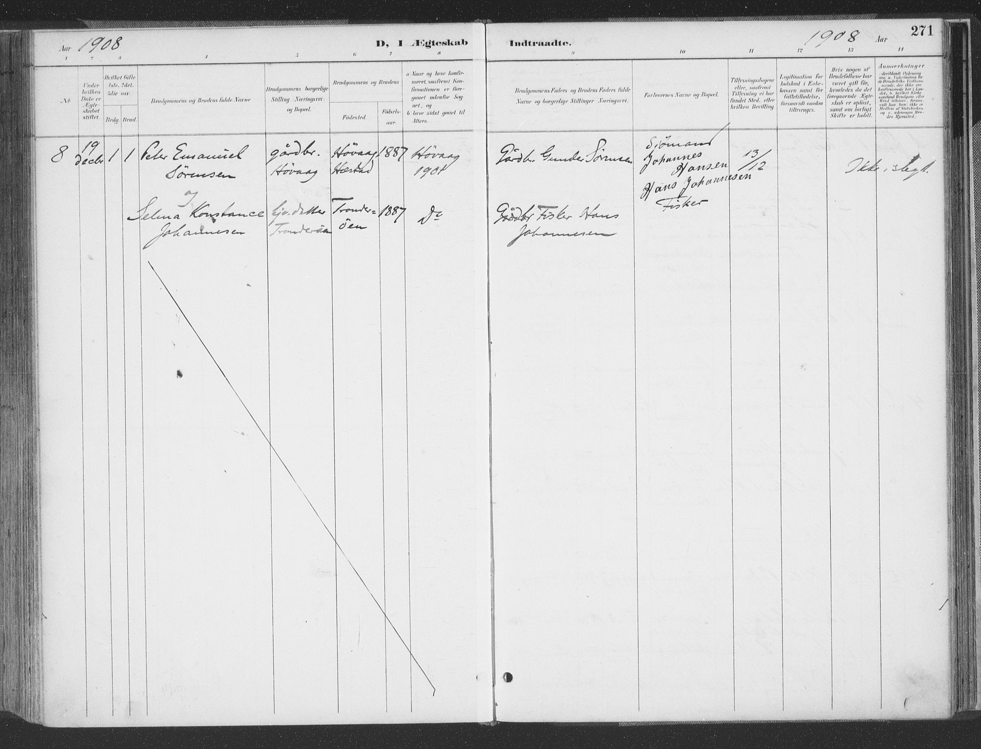 Høvåg sokneprestkontor, SAK/1111-0025/F/Fa/L0006: Parish register (official) no. A 6, 1894-1923, p. 271