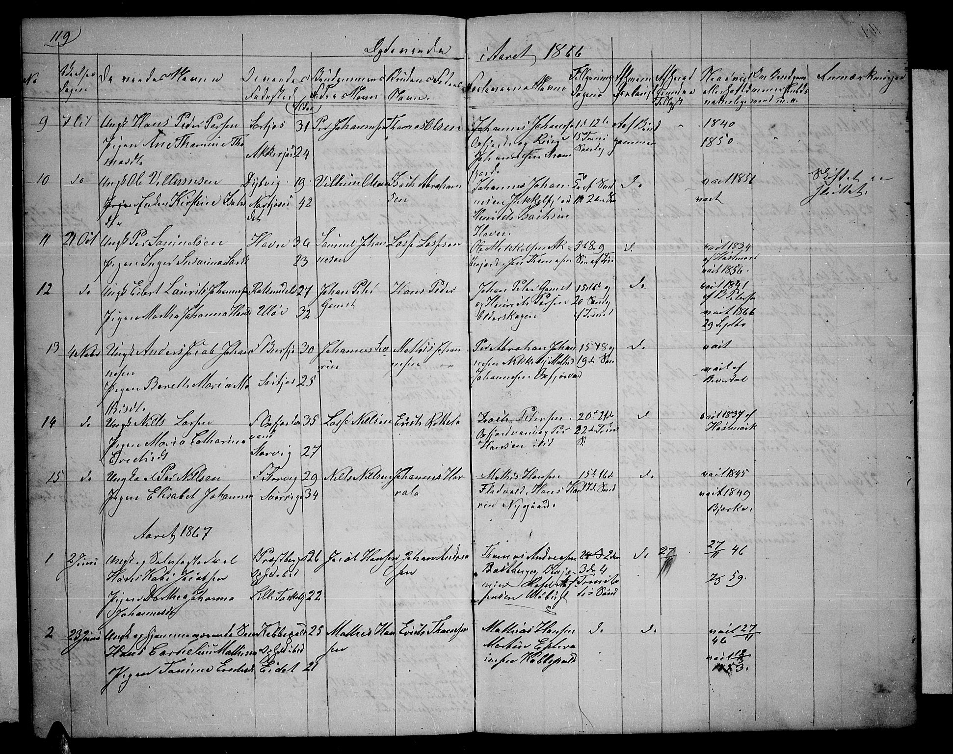 Skjervøy sokneprestkontor, SATØ/S-1300/H/Ha/Hab/L0004klokker: Parish register (copy) no. 4, 1862-1870, p. 119