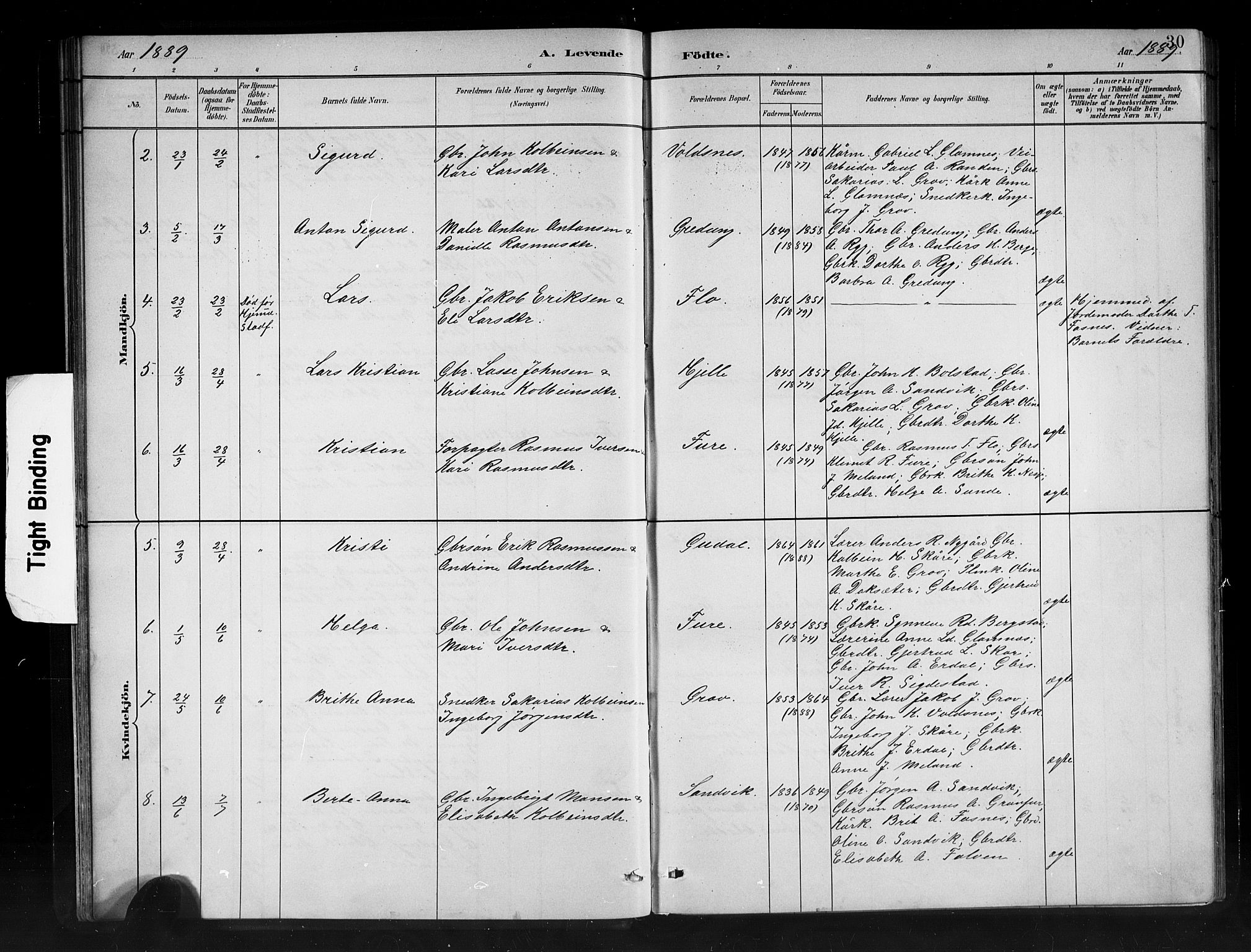 Stryn Sokneprestembete, AV/SAB-A-82501: Parish register (copy) no. C 3, 1881-1905, p. 30