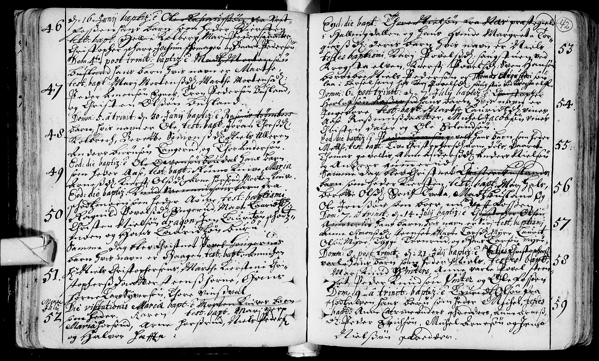 Eiker kirkebøker, SAKO/A-4/F/Fa/L0002: Parish register (official) no. I 2, 1705-1724, p. 42