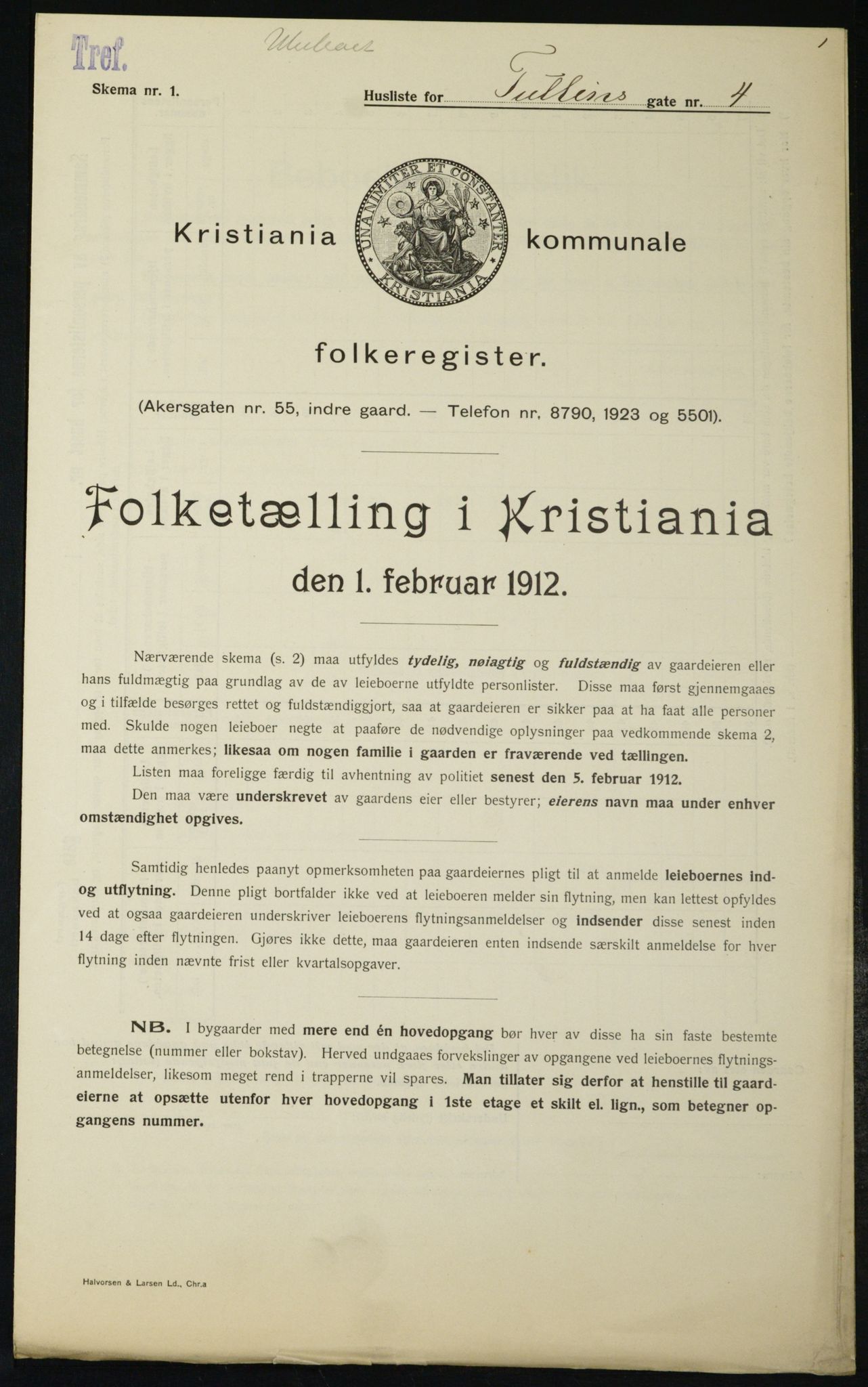 OBA, Municipal Census 1912 for Kristiania, 1912, p. 117404