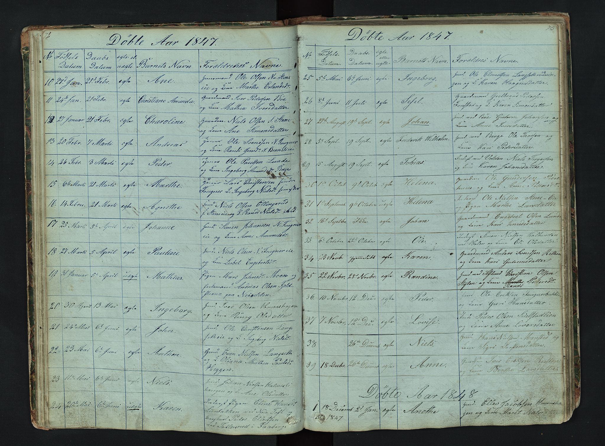 Gausdal prestekontor, SAH/PREST-090/H/Ha/Hab/L0006: Parish register (copy) no. 6, 1846-1893, p. 72-73