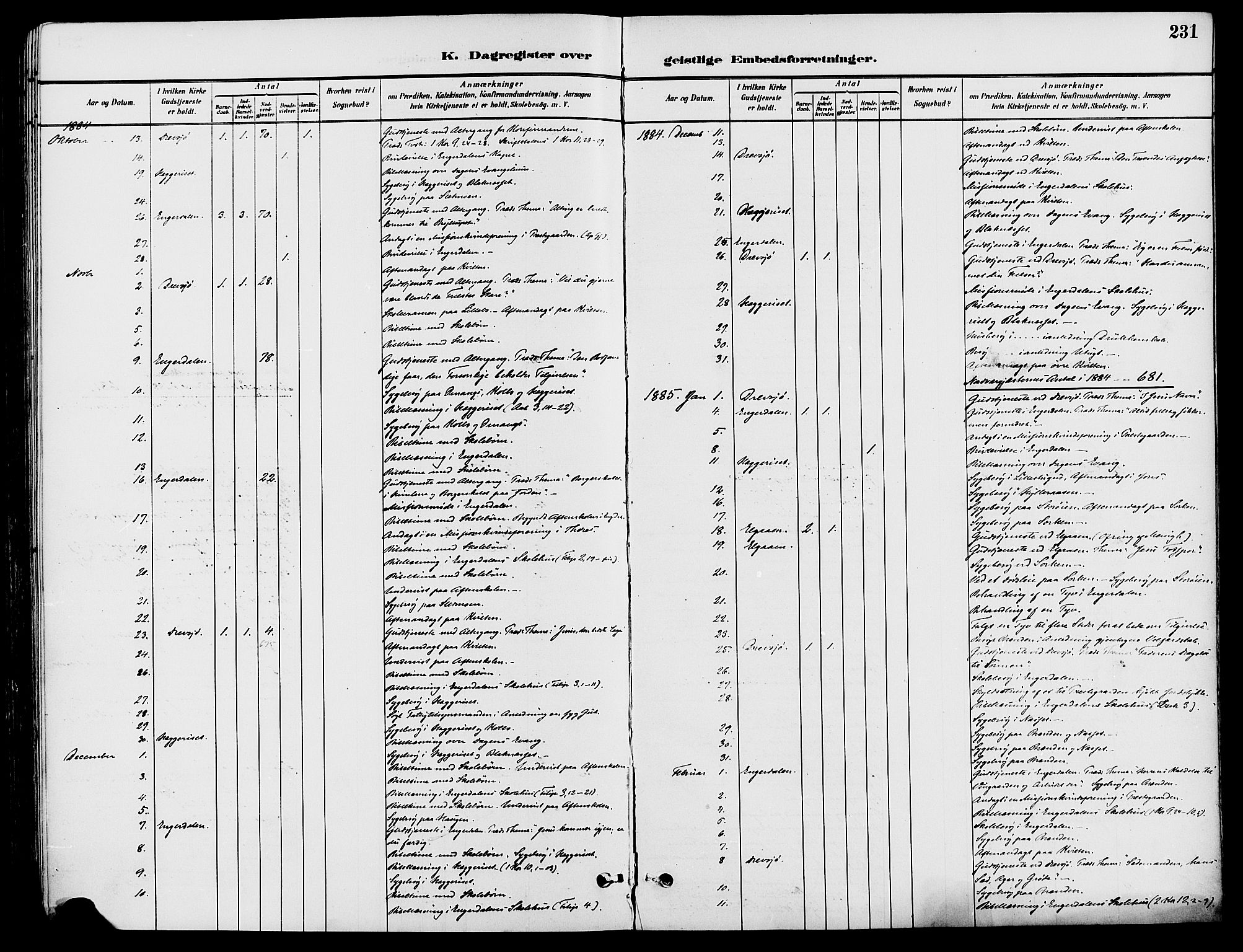 Engerdal prestekontor, AV/SAH-PREST-048/H/Ha/Haa/L0001: Parish register (official) no. 1, 1881-1898, p. 231