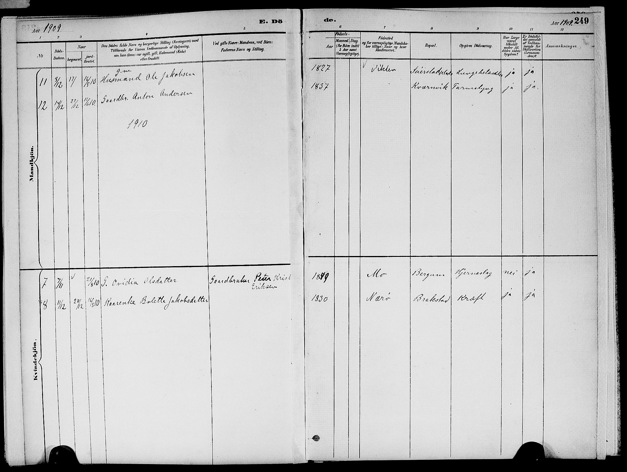 Ministerialprotokoller, klokkerbøker og fødselsregistre - Nord-Trøndelag, SAT/A-1458/773/L0617: Parish register (official) no. 773A08, 1887-1910, p. 249