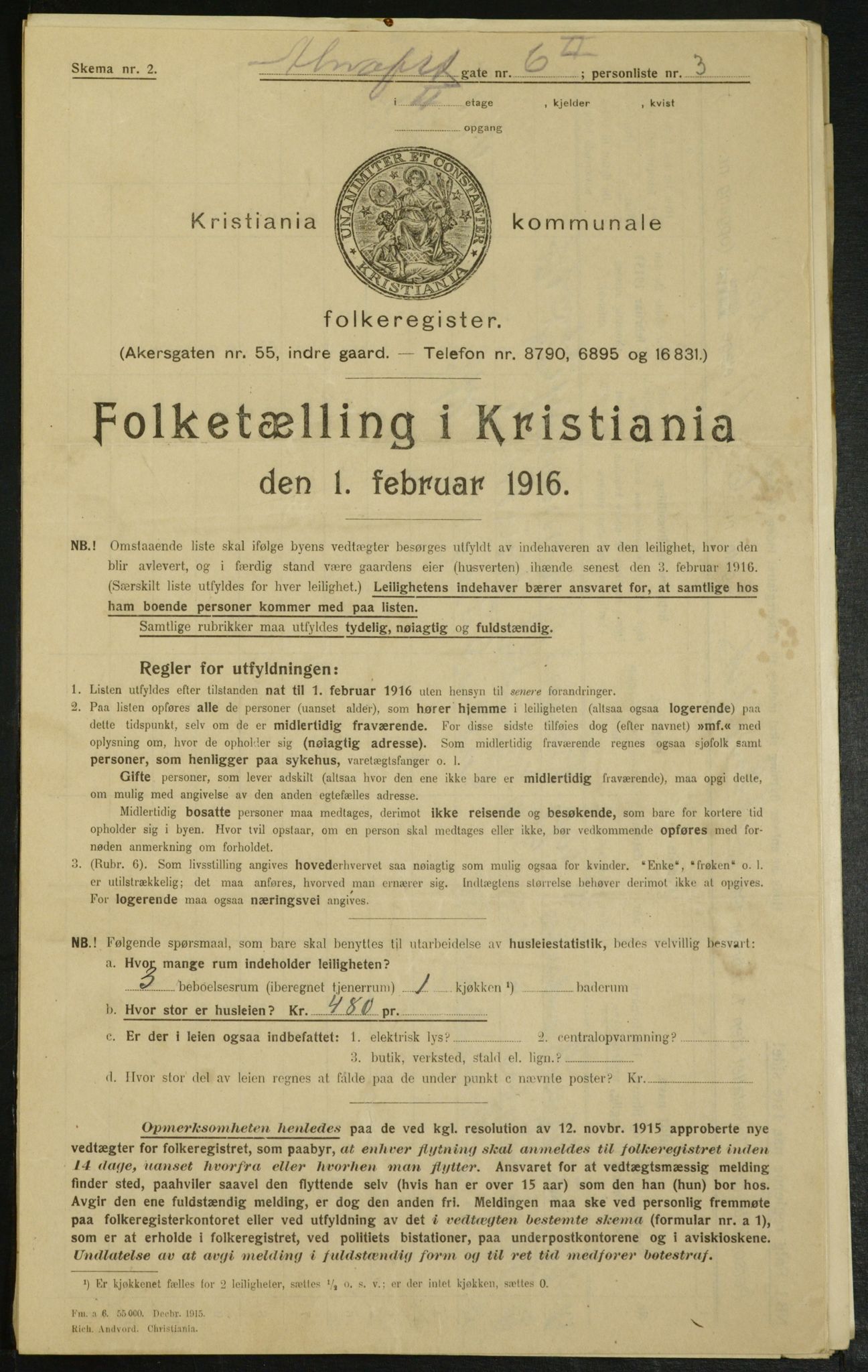 OBA, Municipal Census 1916 for Kristiania, 1916, p. 971