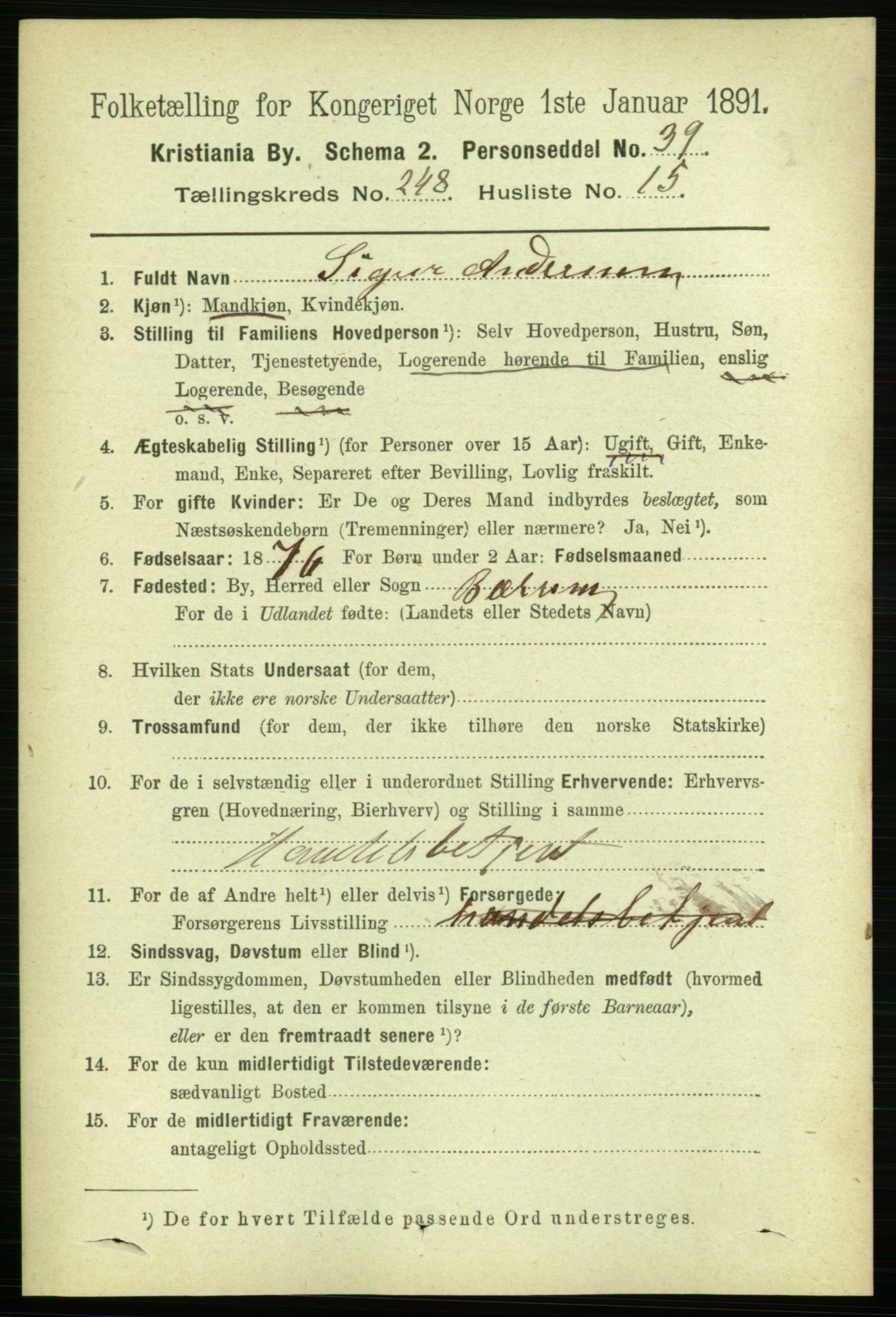 RA, 1891 census for 0301 Kristiania, 1891, p. 151757