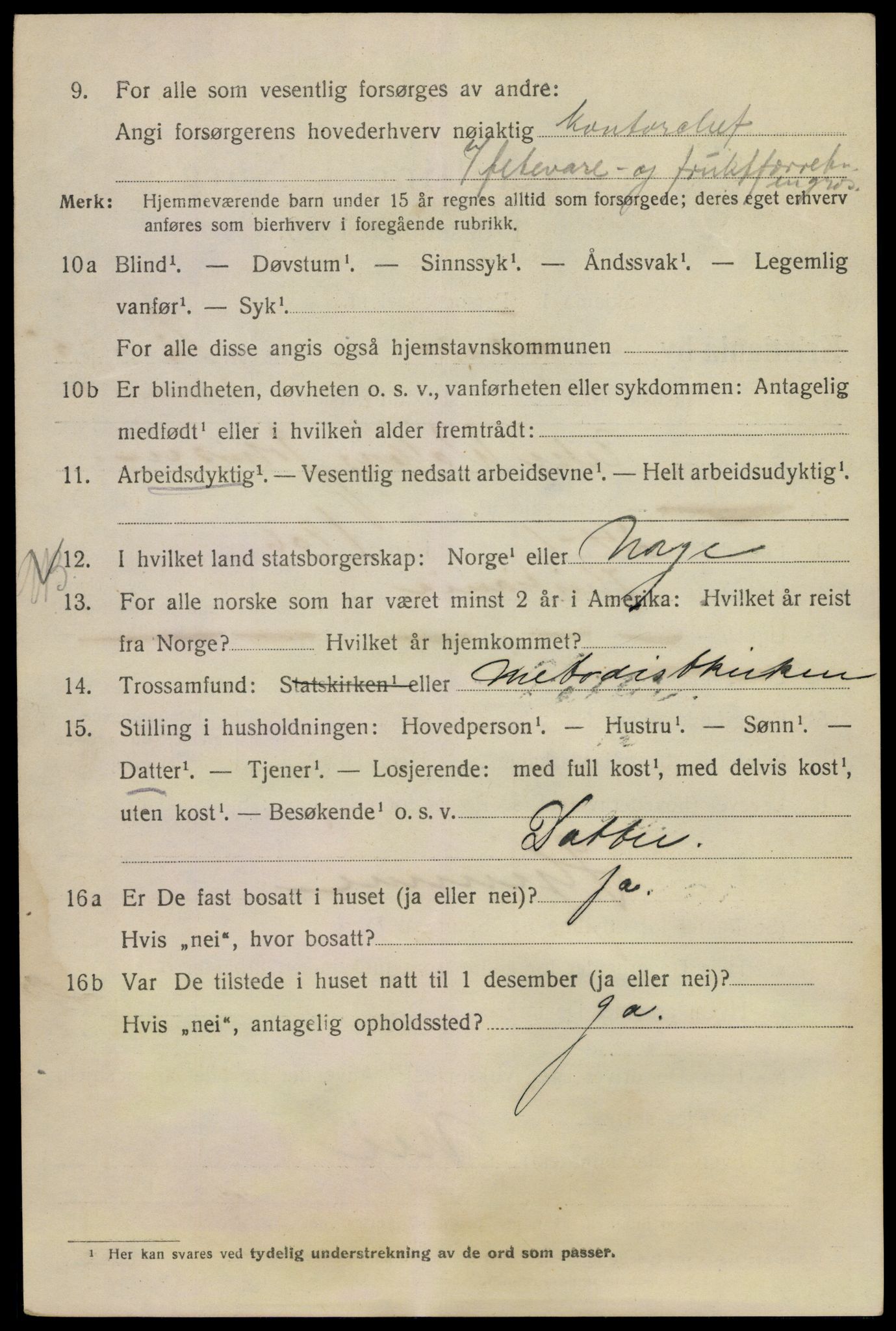 SAO, 1920 census for Kristiania, 1920, p. 593800