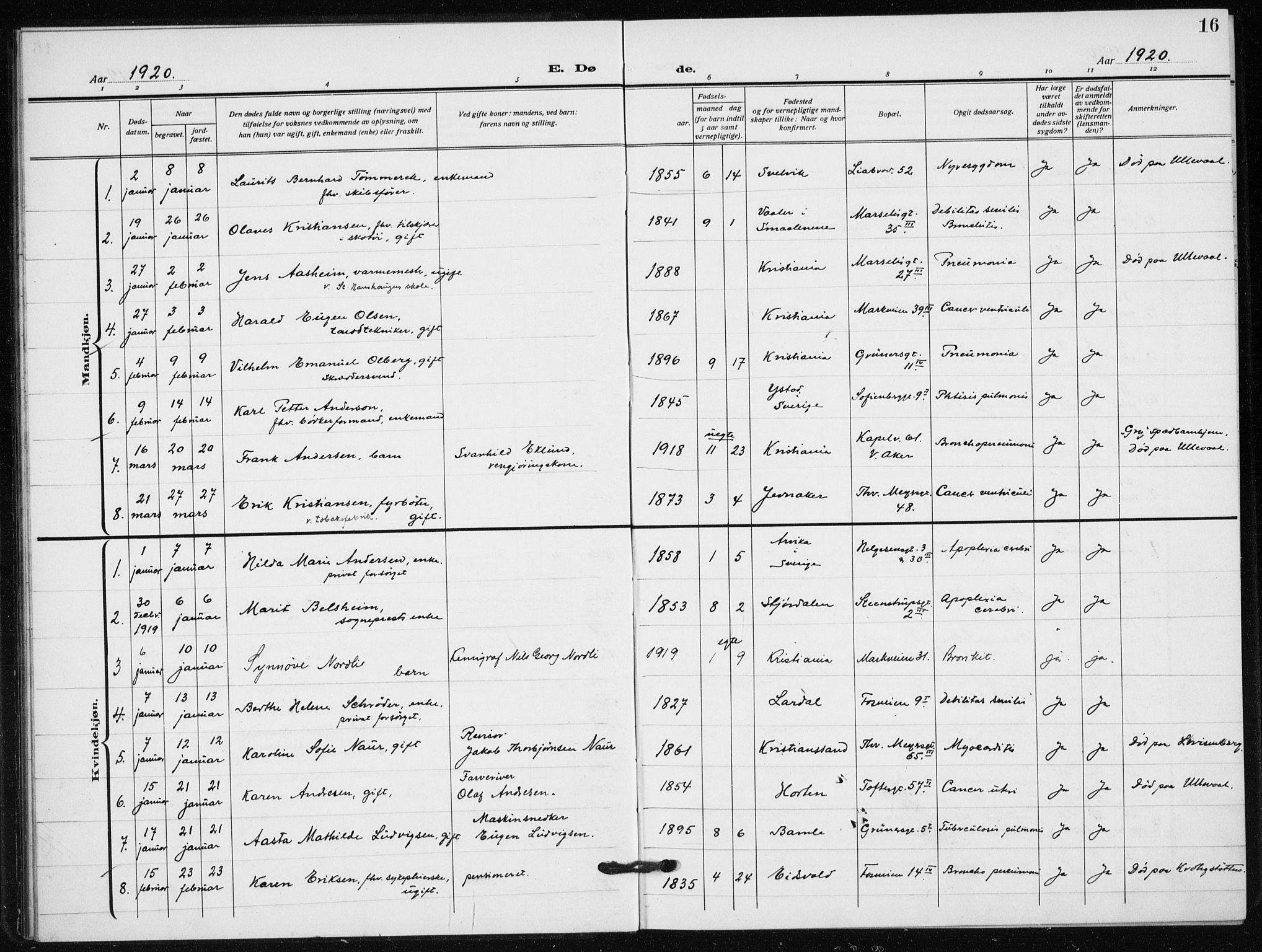 Hauge prestekontor Kirkebøker, AV/SAO-A-10849/F/Fa/L0005: Parish register (official) no. 5, 1917-1938, p. 16